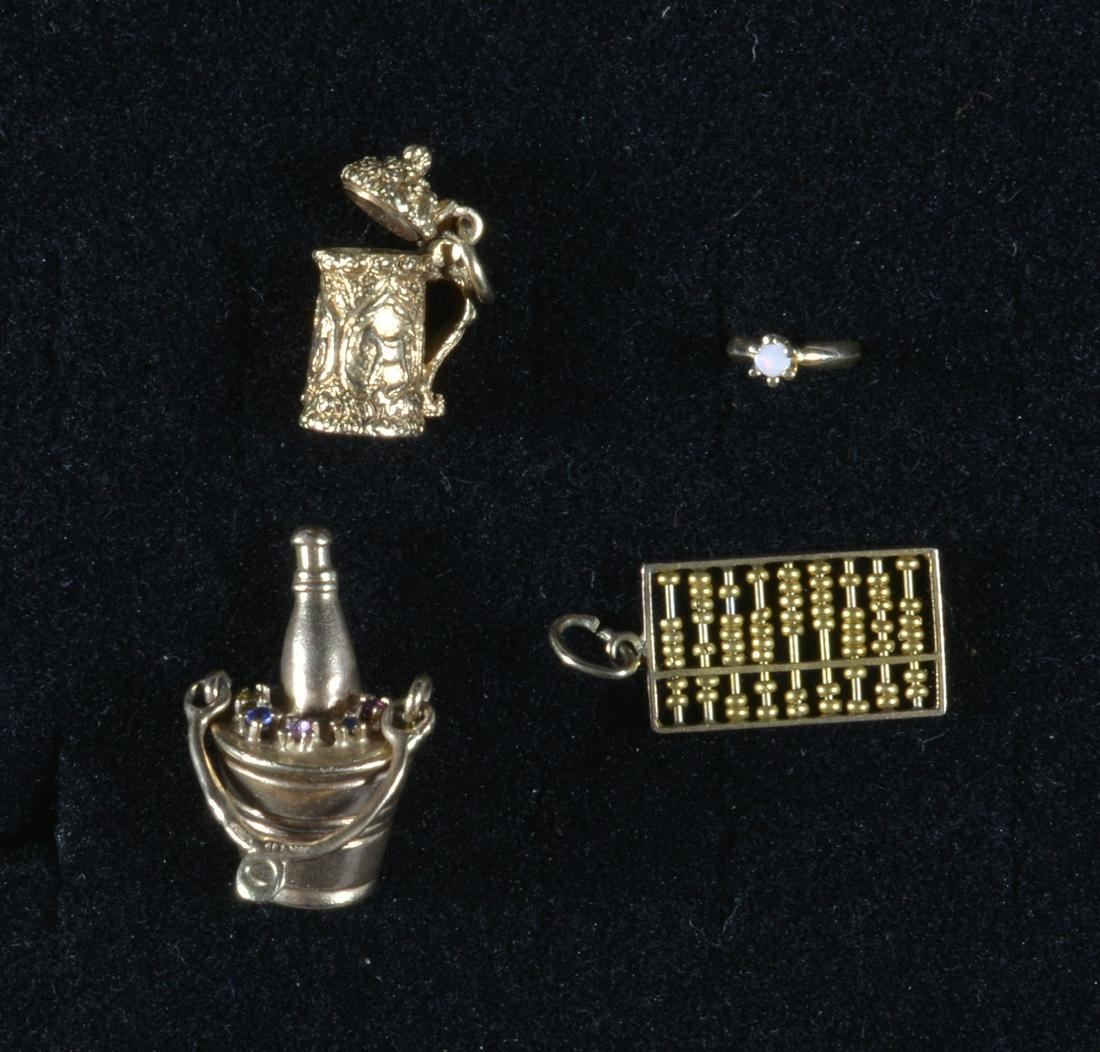 14kt Gold Charm Group - 9.5g: marked 14k. Total weight 9.5g