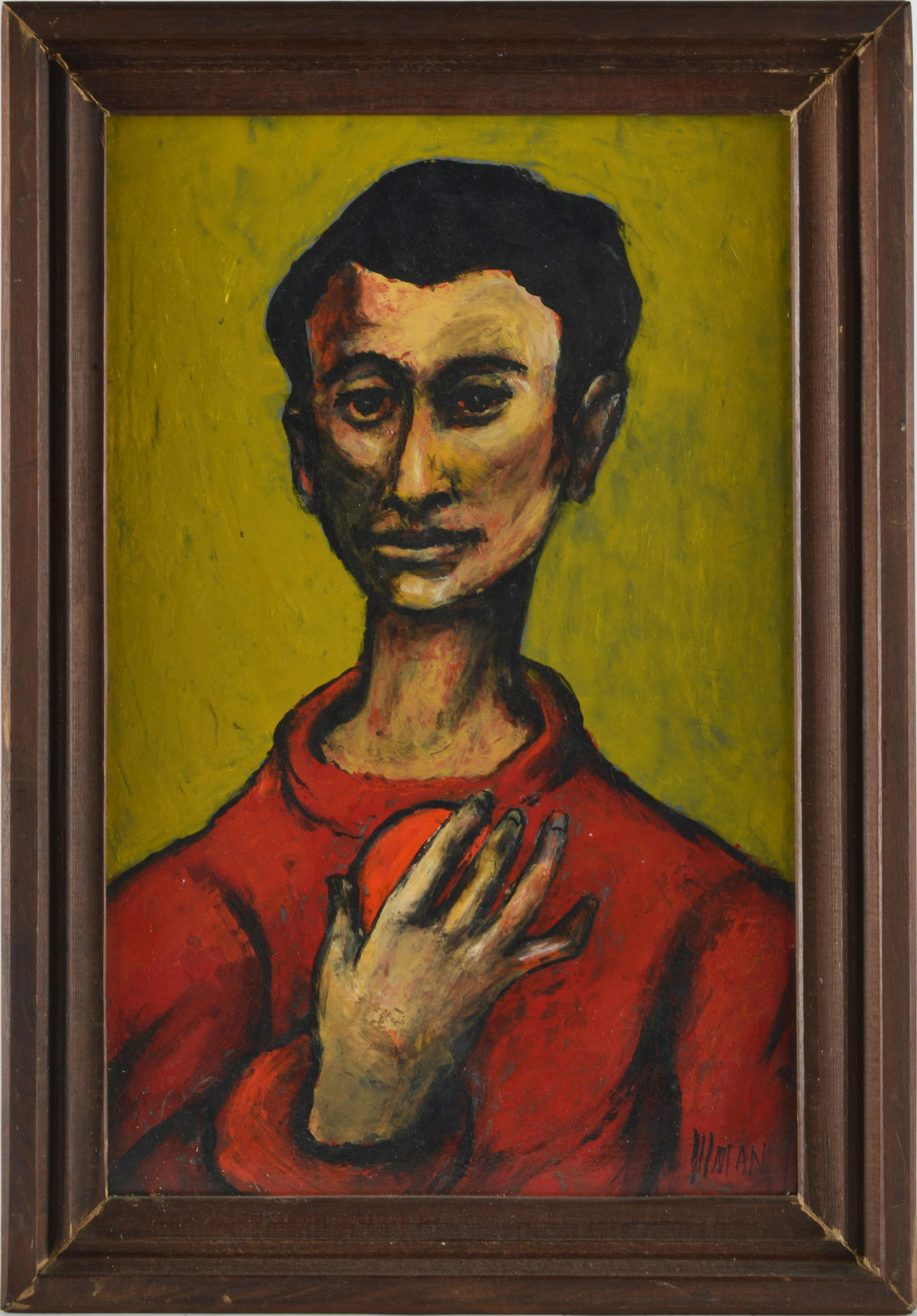 Ernest Illman Painting: paint on masonite board, framed signed lower right. 14.5" x 21"