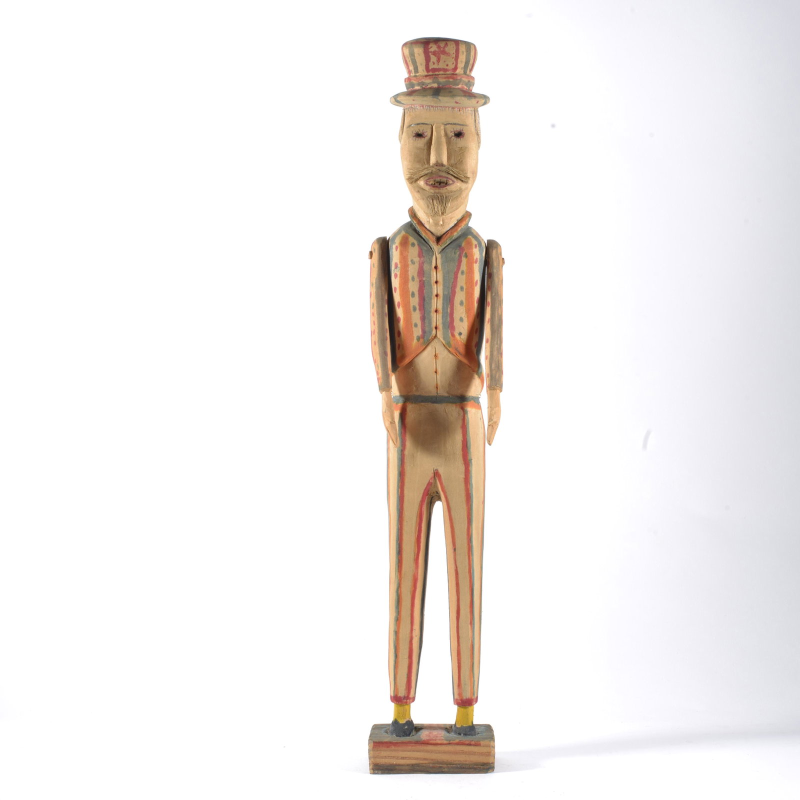 Carl McKenze Folk Art Carving: carved wood and paint, not signed 16.5"