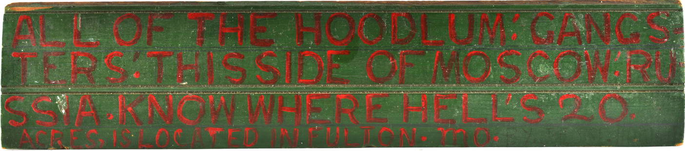 Jesse Howard Painted Sign: paint on found wood. 22"x5"