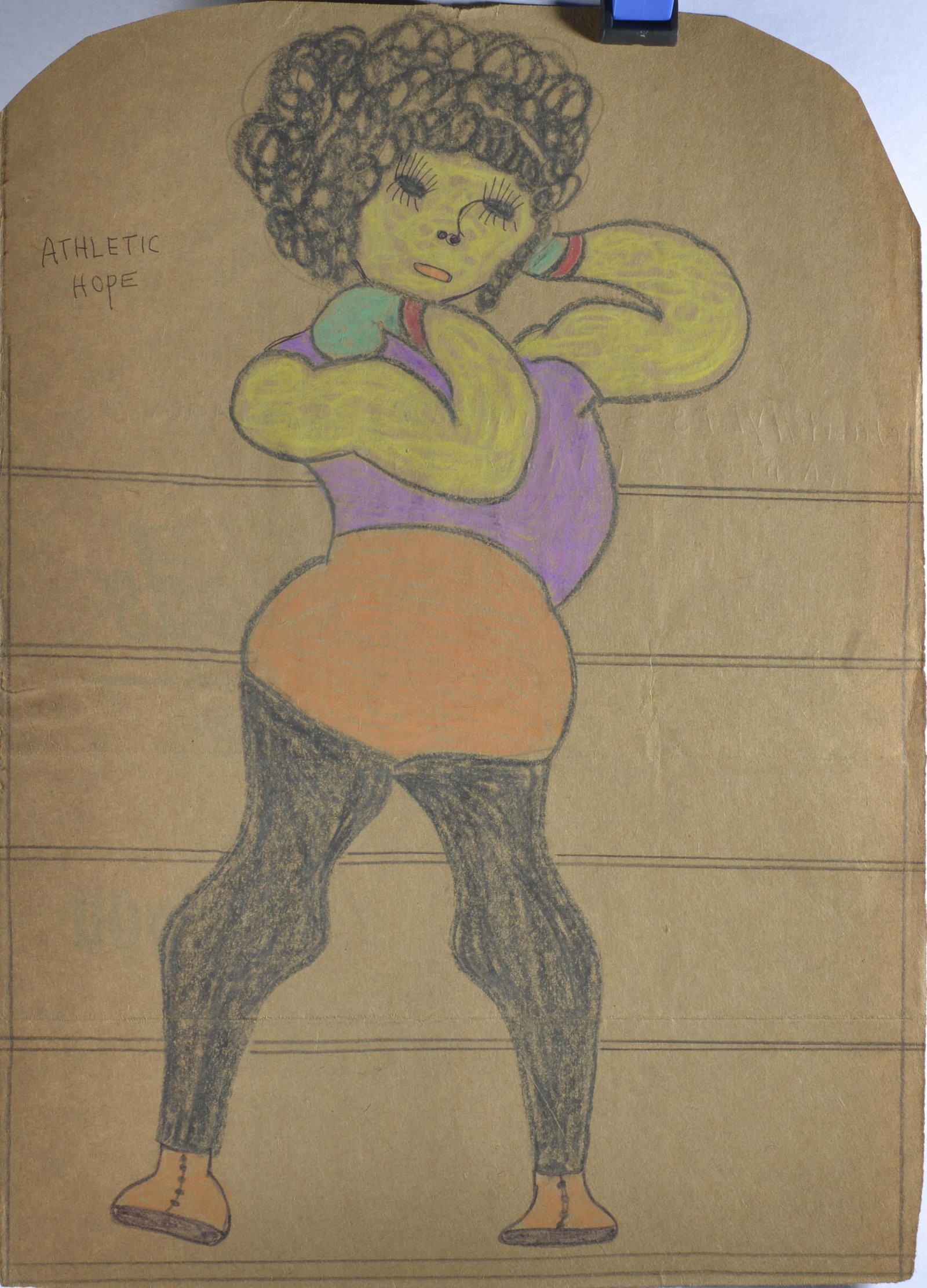 Lewis Smith (athletic hope): crayon and ink on paper 12"x16"