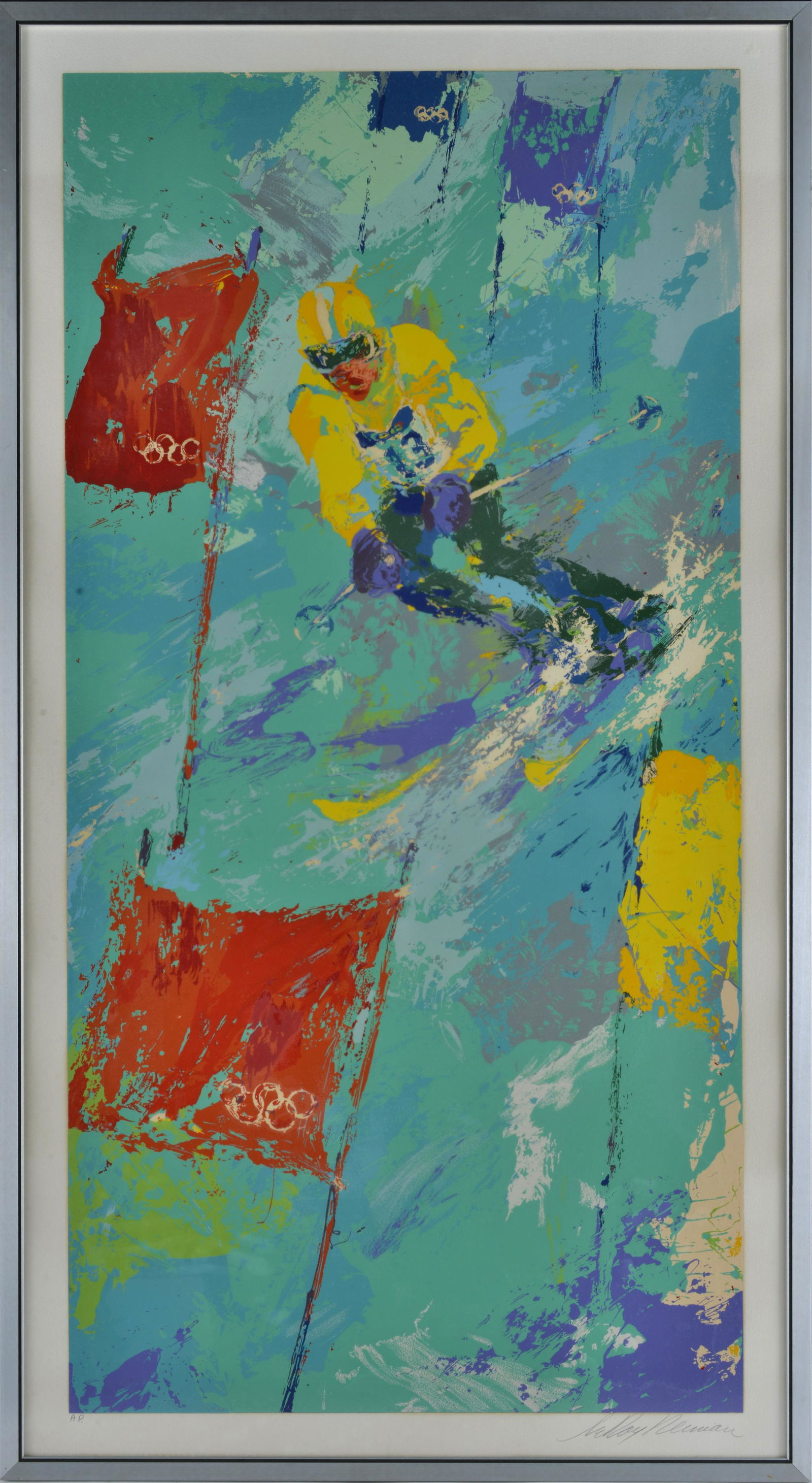 LEROY NEIMAN (ARTIST PROOF) signed serigraph Winter Olympics Skiing Lake Placid 1980 (1 of 5)