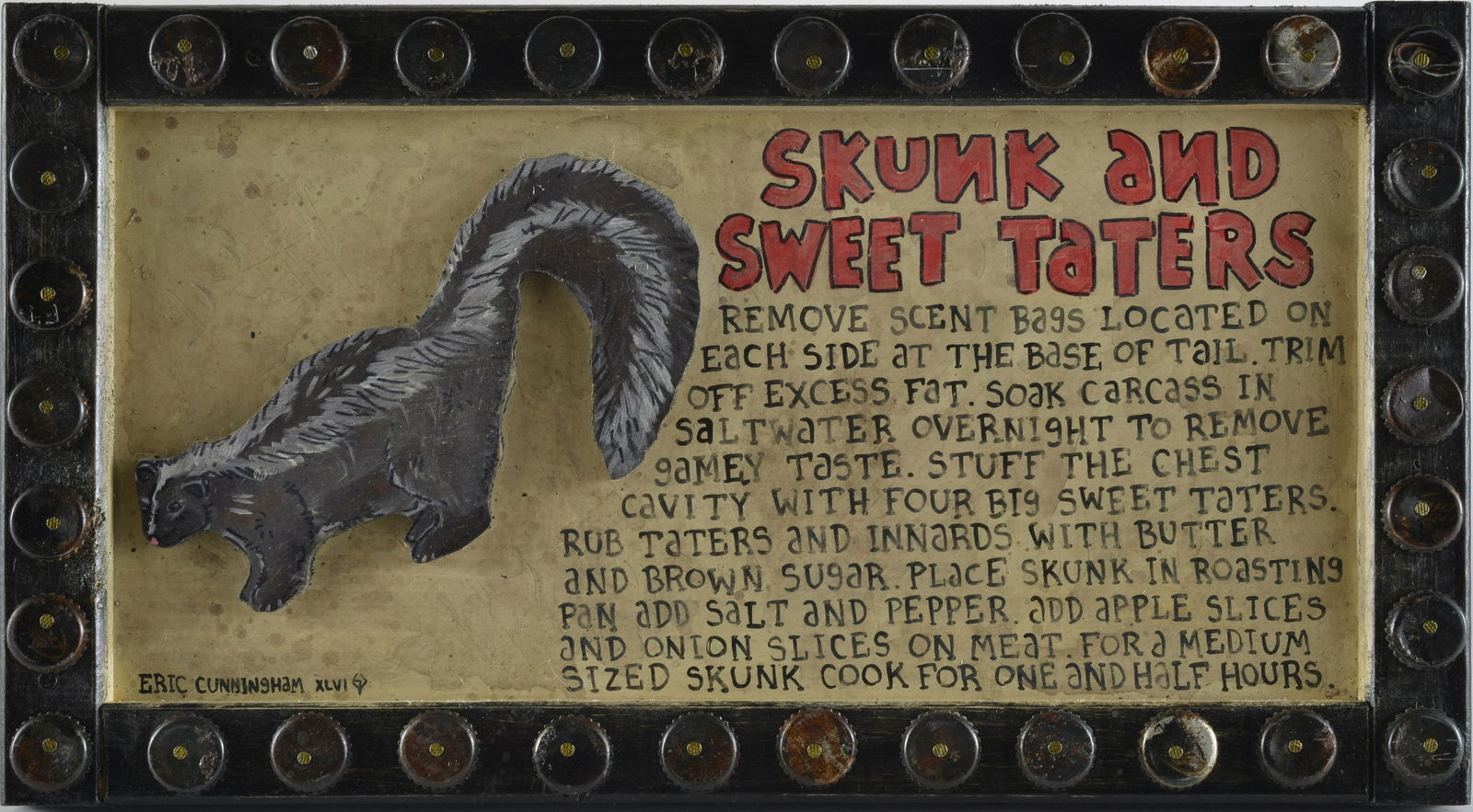 Eric Cunningham Folk Art: cut out wood and paint. Collage style artwork from TN artist Eric Cunningham. These pieces were submitted to the auction by the artist. 20.5" x11"