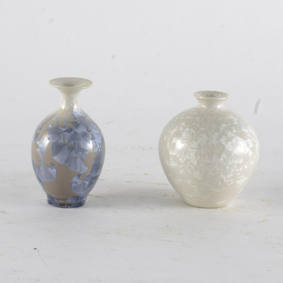 Phil Morgan and Uwharrie Pottery Pair of Mini Crystalline Vases (1 of 4)