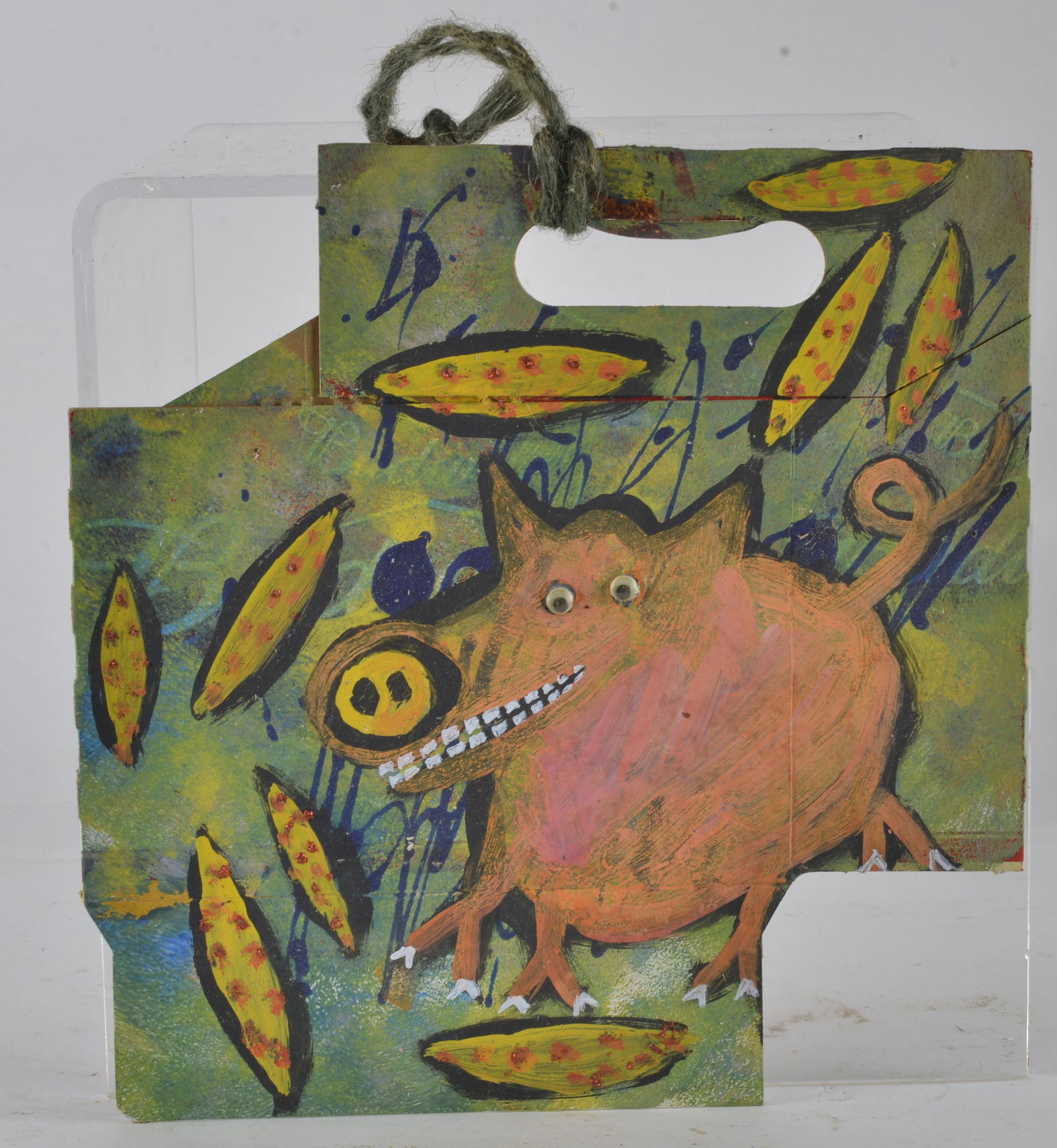 Brian Dowdall Folk Art Painting on Beer Carrier (1 of 2)