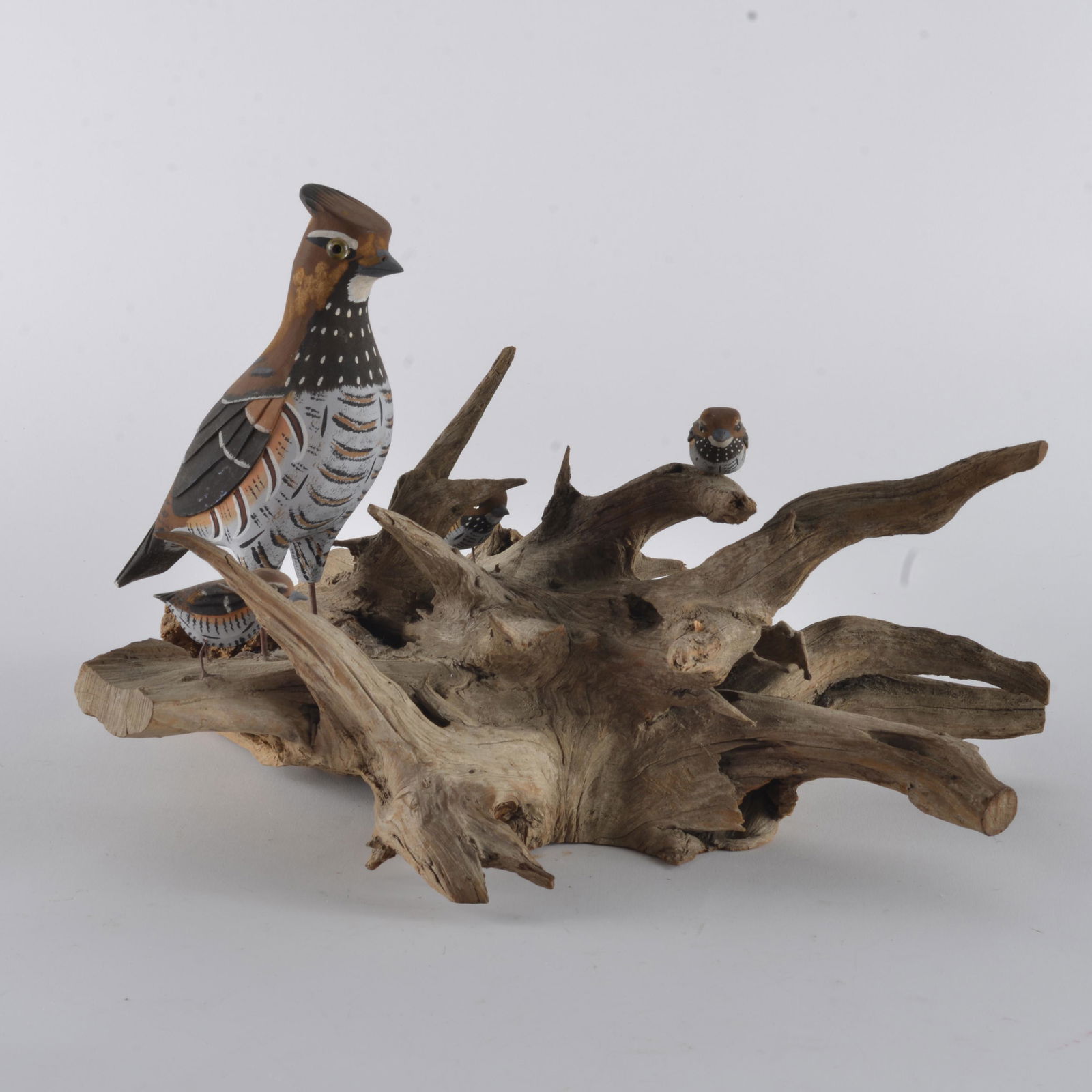 Charles Morgan Carving: fantastic folk art wood carving. Signed. 15"L X 10"H