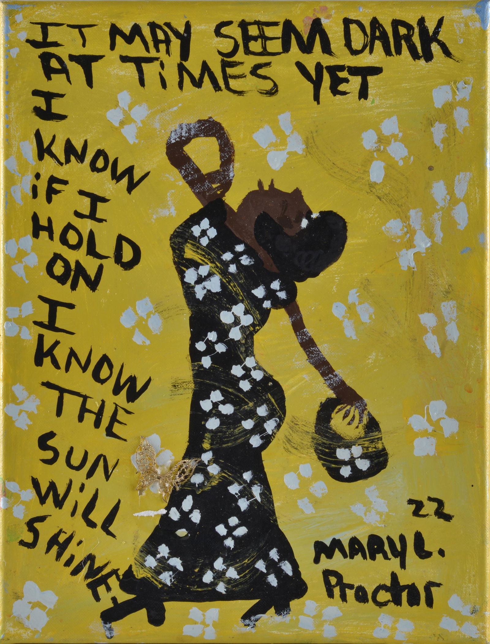 MARY PROCTOR (1960 - ) folk art painting (1 of 4)