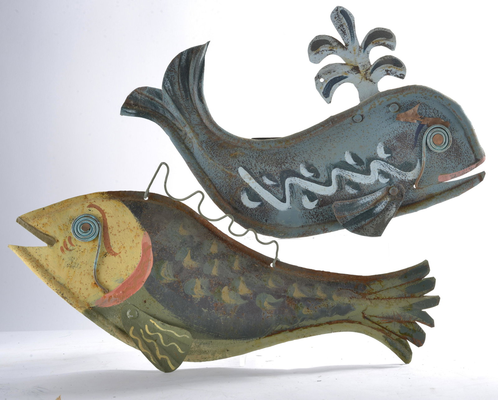 Folk Art Metal Fish Pair (1 of 2)