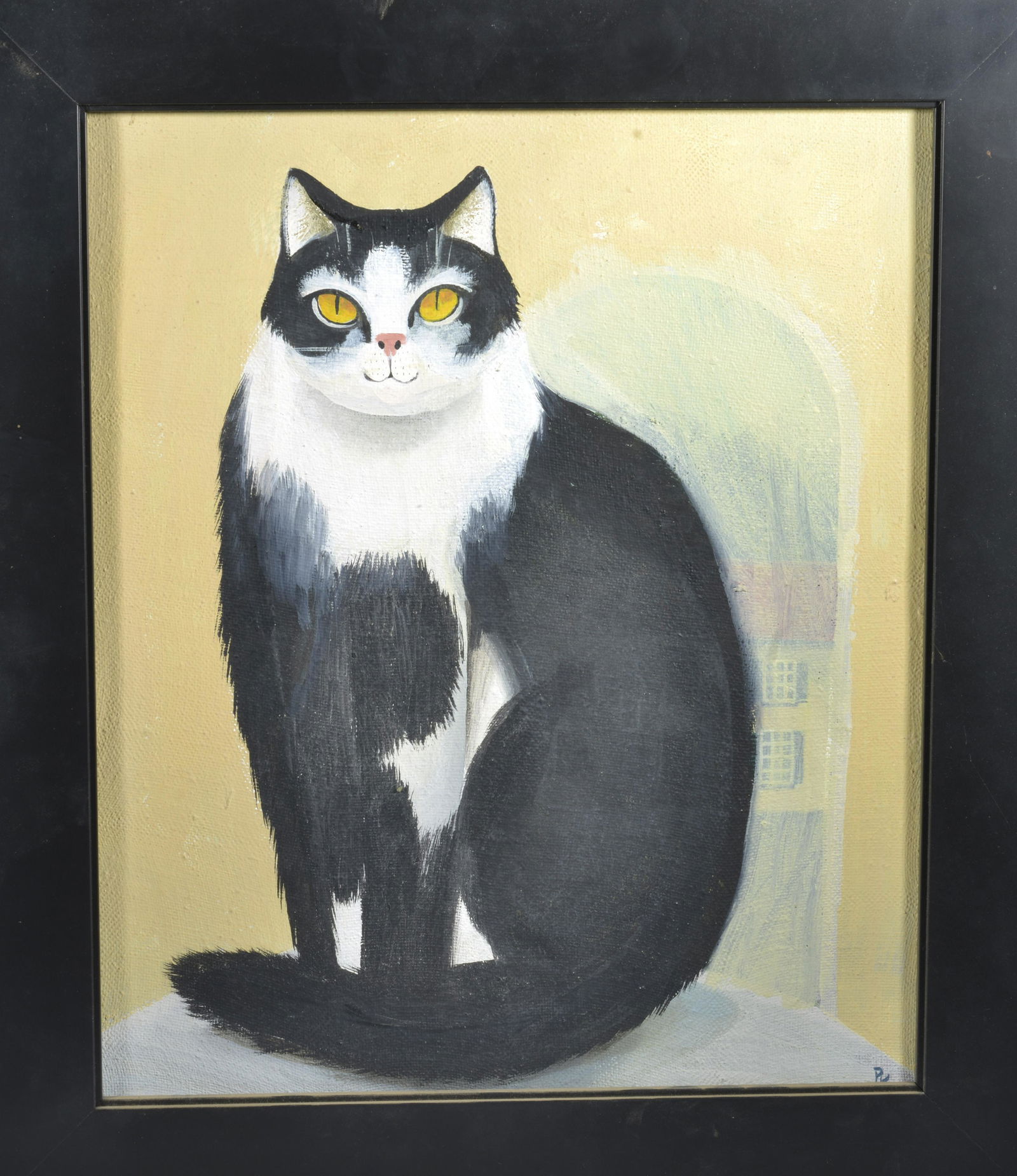 Paul Kitchen Folk Art Cat Painting (1 of 2)