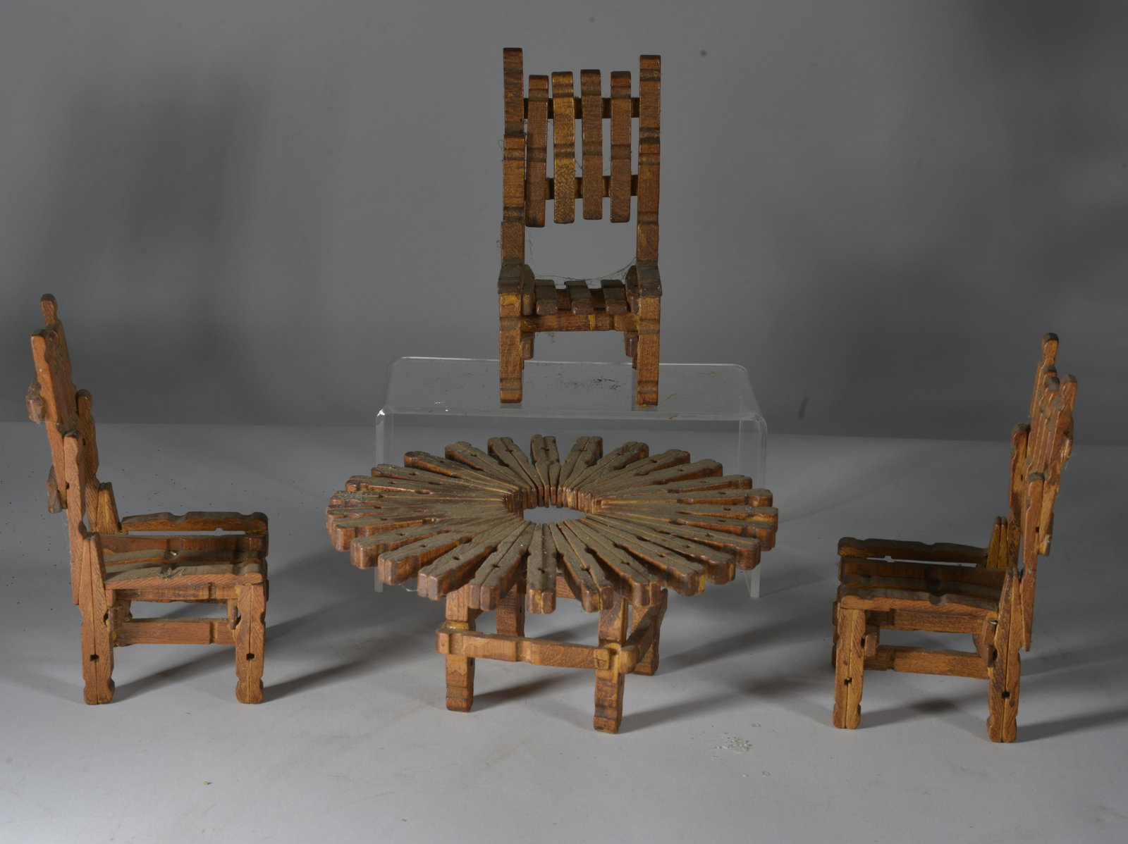 Folk Art Miniature Table and Chairs (1 of 3)