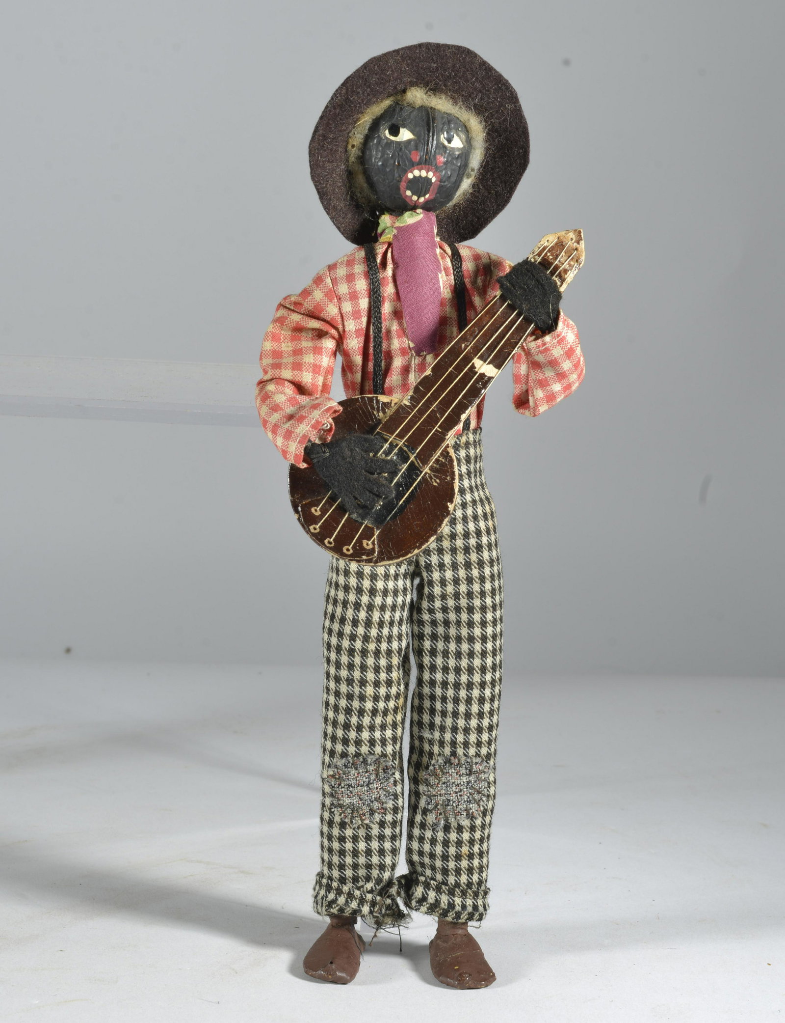 African American Doll: antique doll. African American. From the Bill Jones Collection. Avg height 10" all dolls have wear see photos for details.