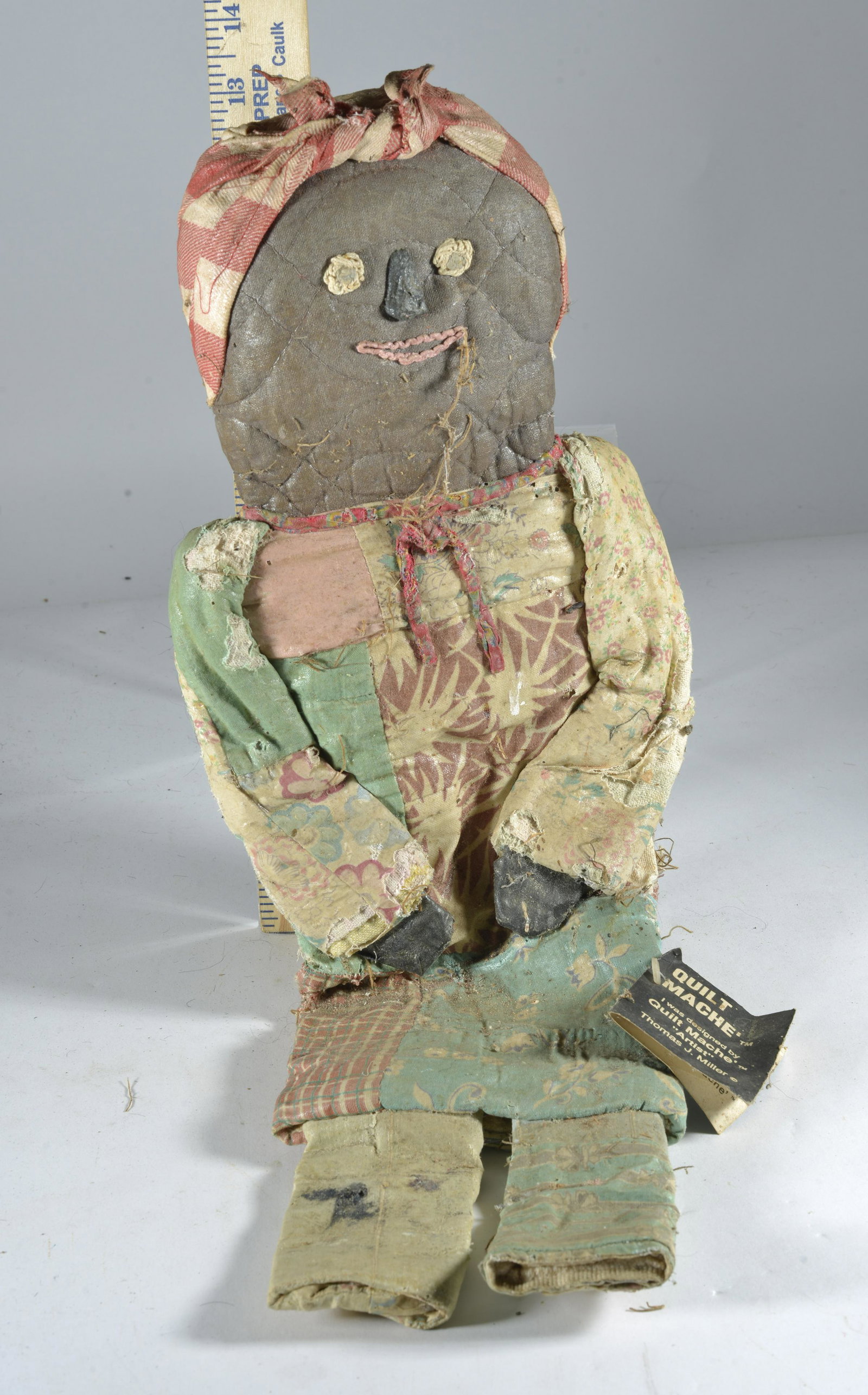 African American Doll: antique doll. African American. From the Bill Jones Collection. Avg height 10" all dolls have wear see photos for details.