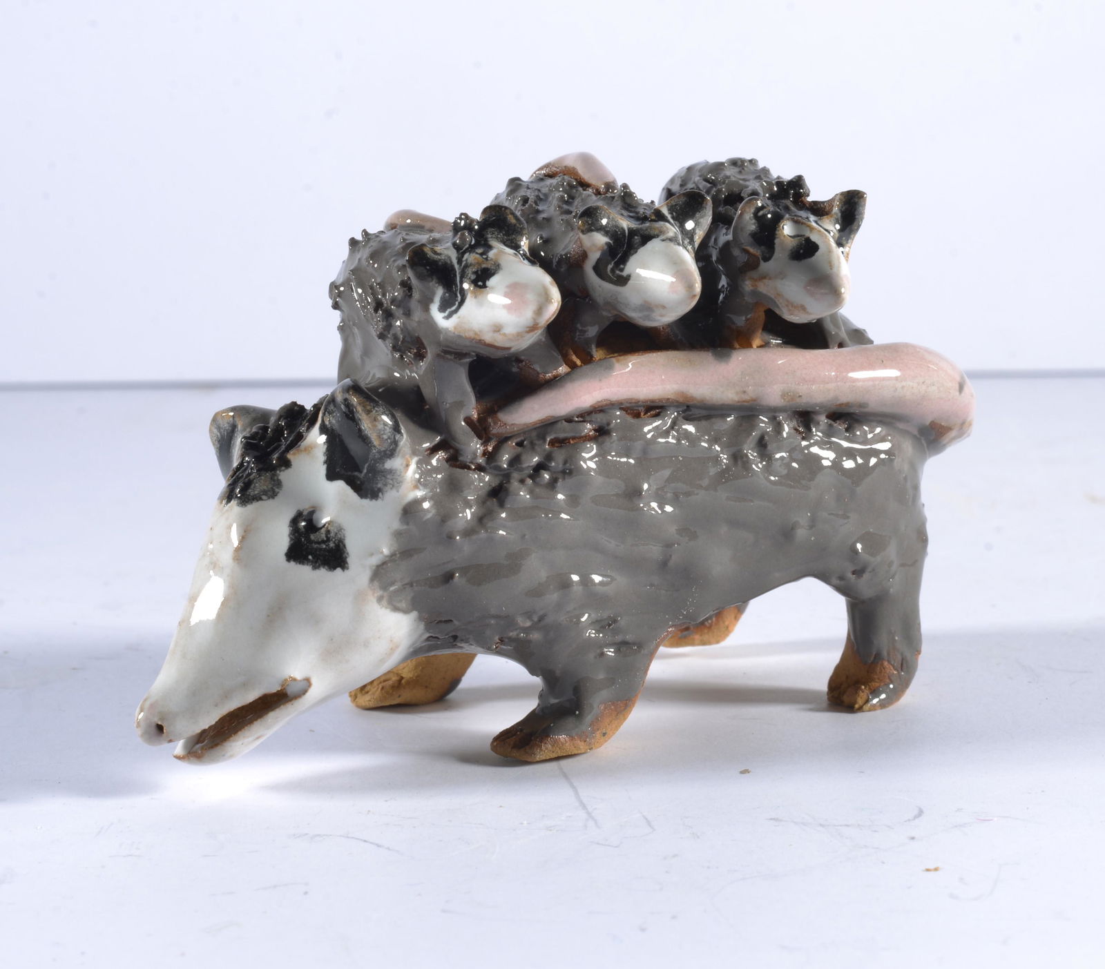 Lynn Bailey Folk Pottery Possum Family (1 of 7)