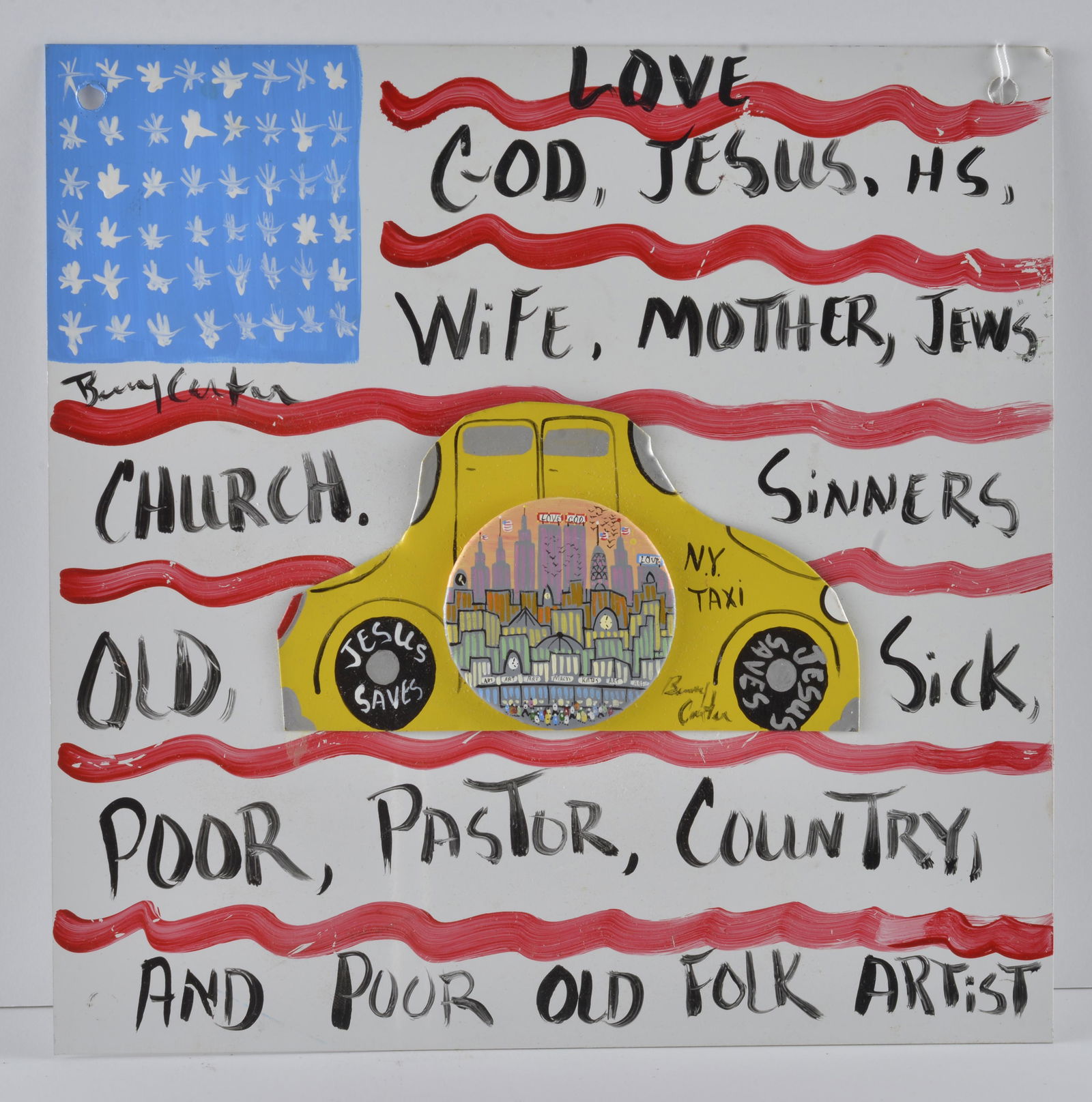 Benny Carter (143 - 2014) Painted Sign with Button (1 of 3)