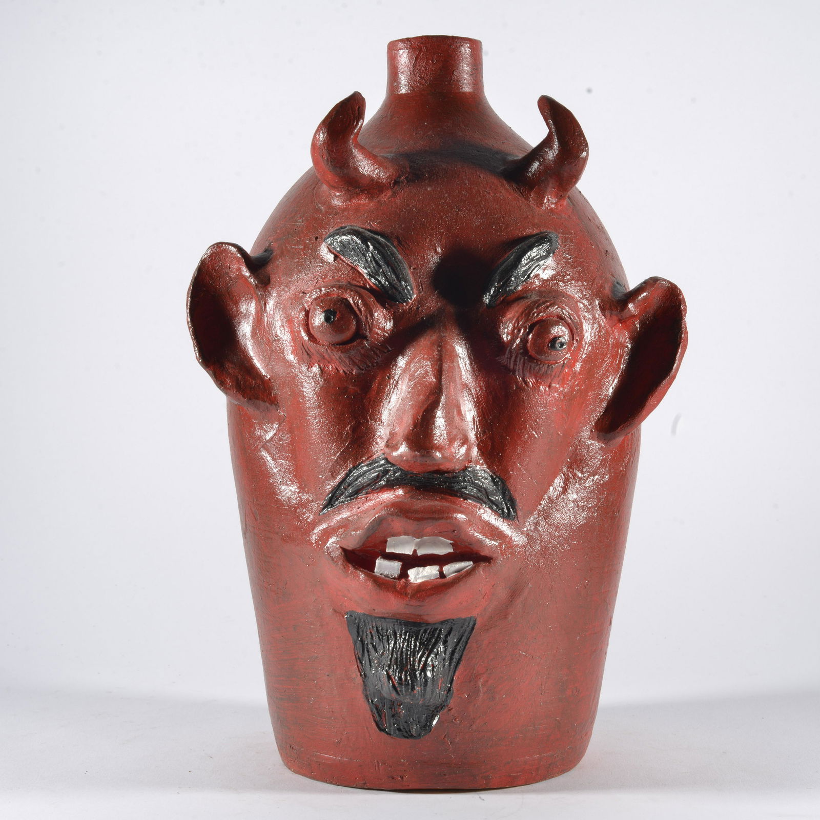 Louise Brown Pottery Devil Face Jug (1 of 6)