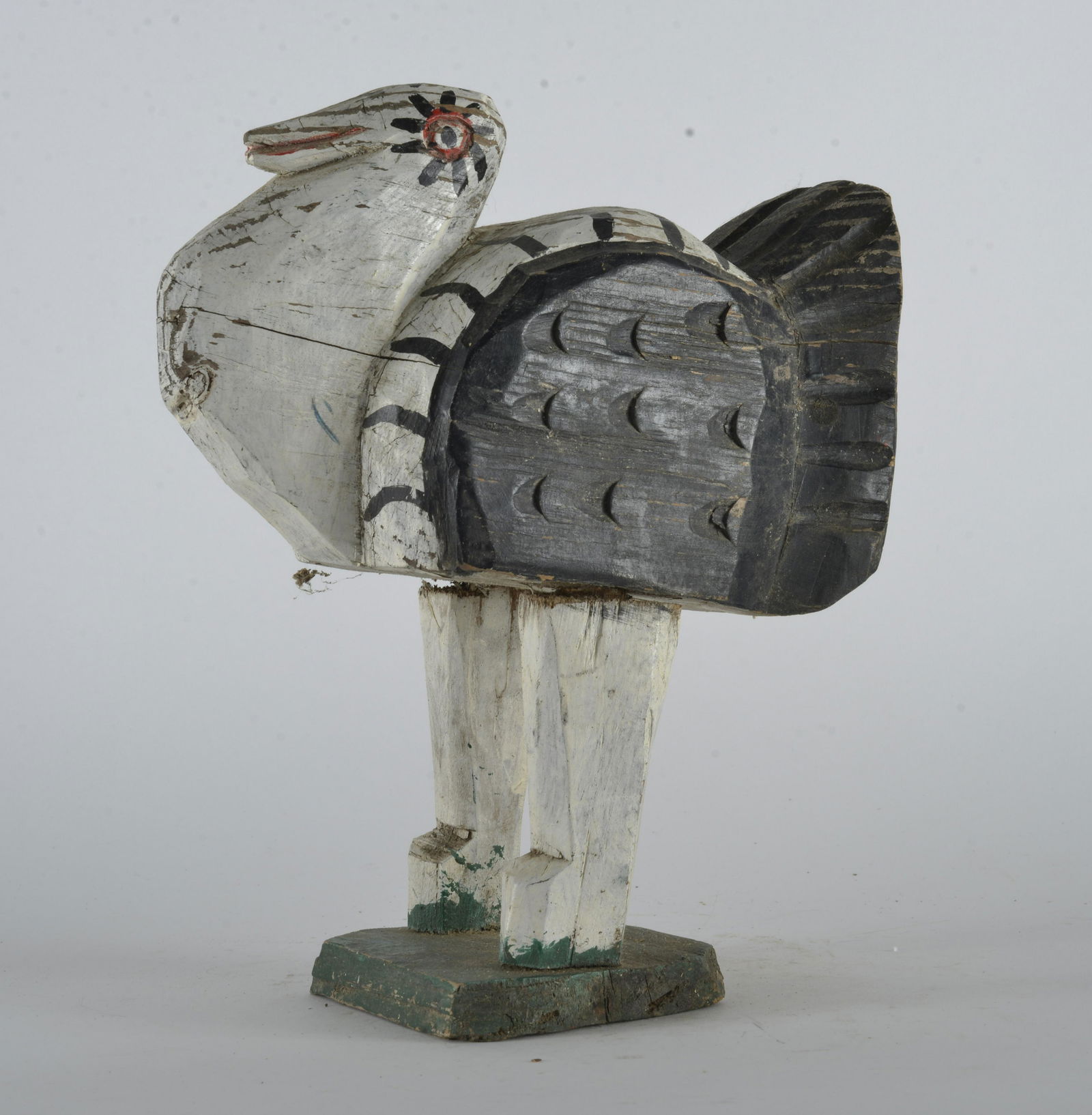 Ernie Richardson Carved Rooster: wood and paint, 11" x 9" x 4"