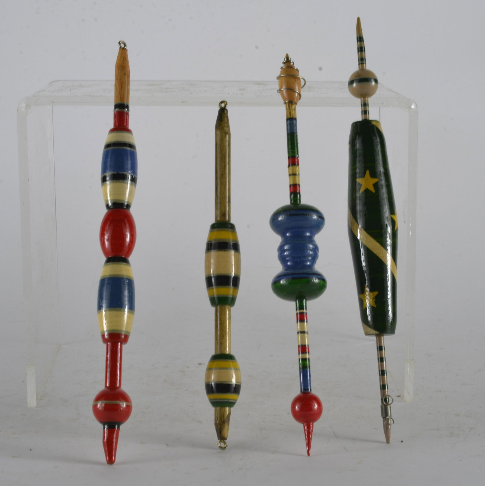 Antique Fishing Bobs: paint and wood. Antique. 6"