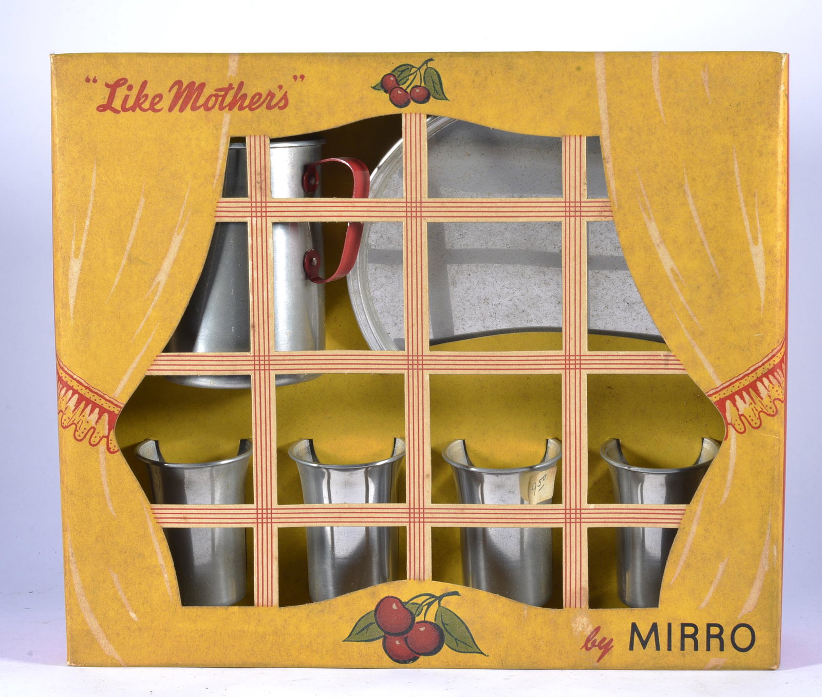 LIKE MOTHER'S MIRROR CHILD'S ALUMINUM TEA SET IN ORIGINAL BOX (1 of 4)
