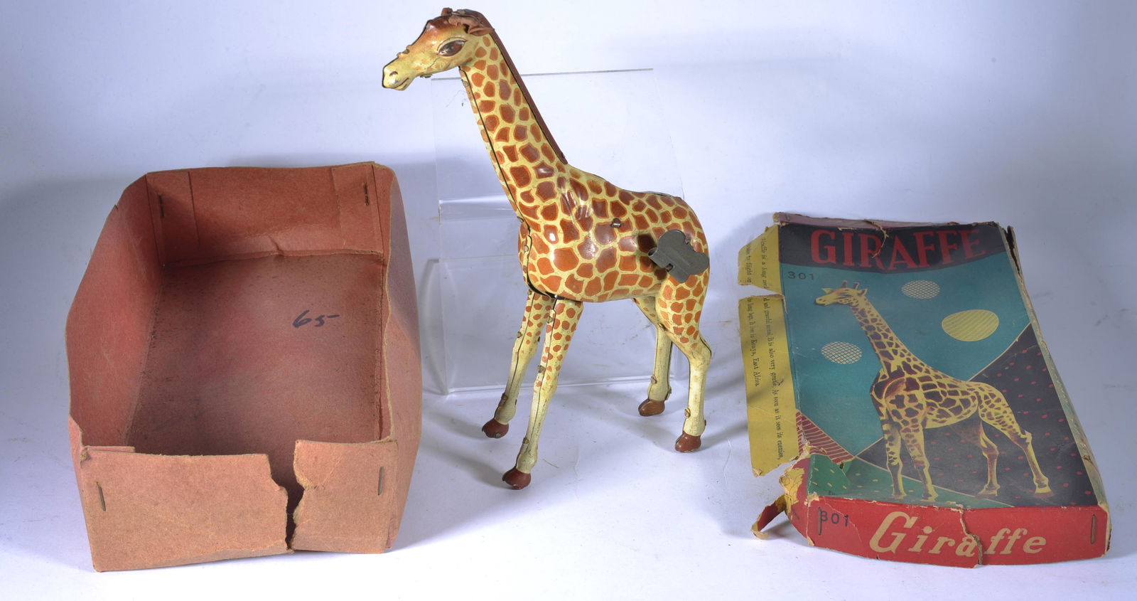 TIN LITHO WIND UP TOY GIRAFFE #301 IN ORIGINAL BOX (1 of 5)