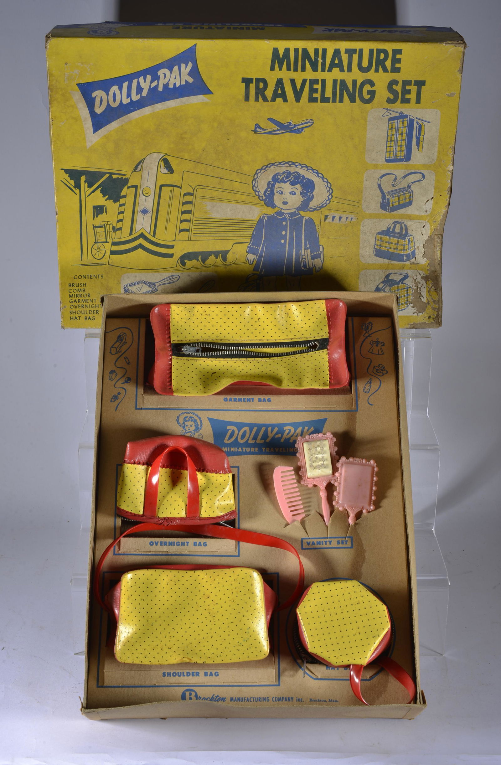 DOLLY -PAK MINIATURE TRAVELING SET: MINT IN BOX; ALL ORIGINAL,