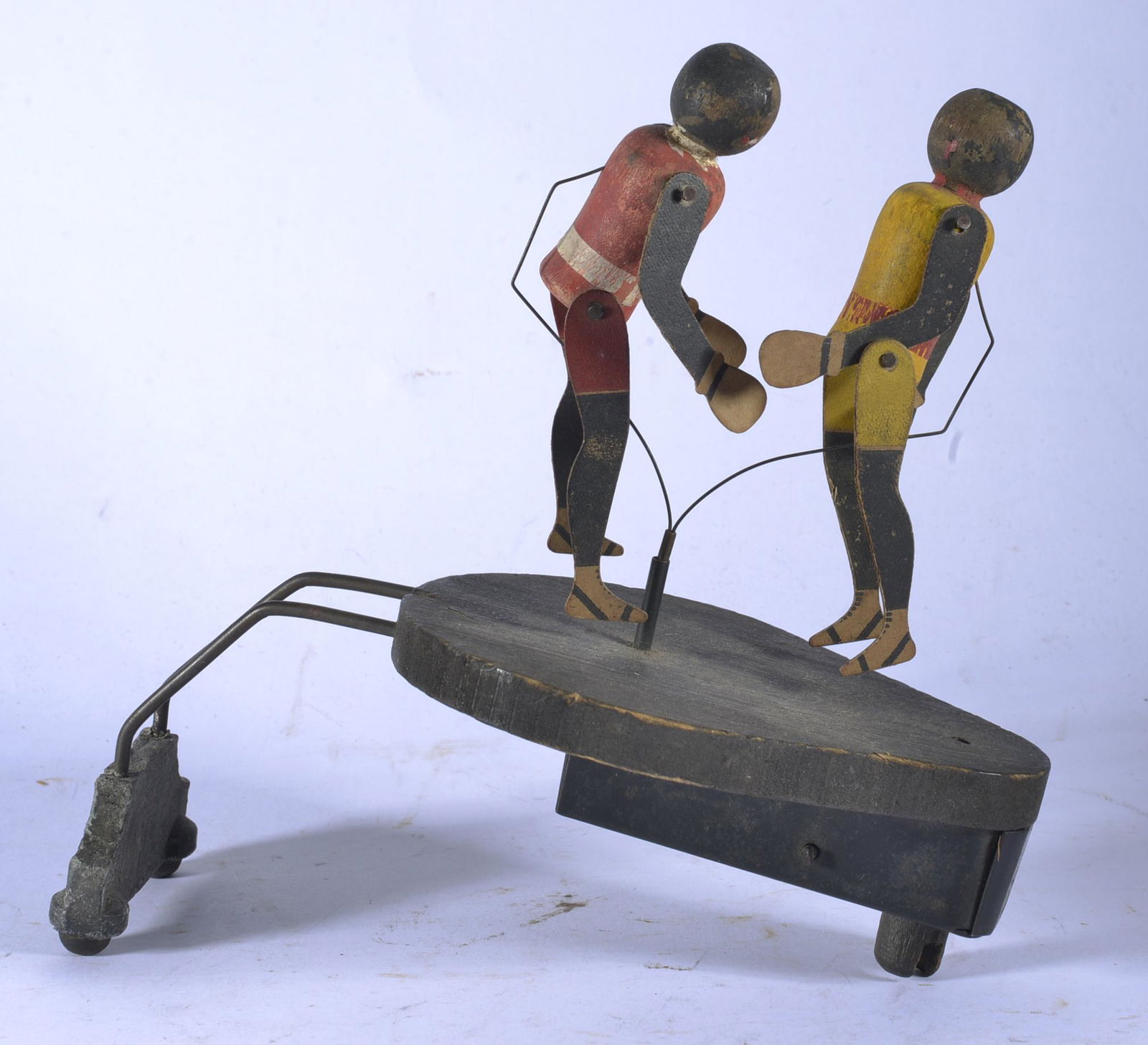 BLACK AMERICANA WOODEN BOXERS: RAGTIME RASTUS AND BOXERS 5"H X 7"L