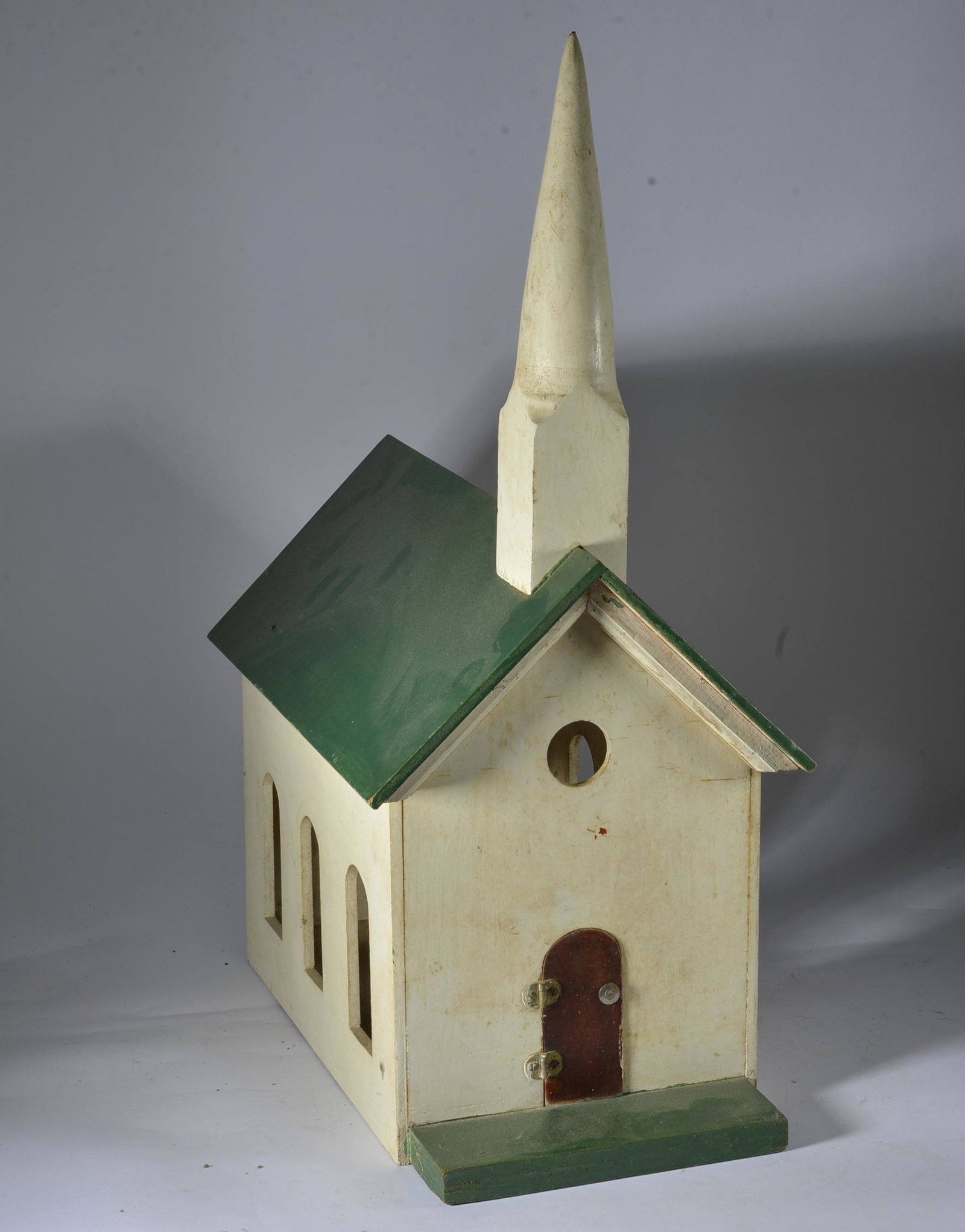 American Folk Art Painted Church: See Photos 21 1/2"H 14" L