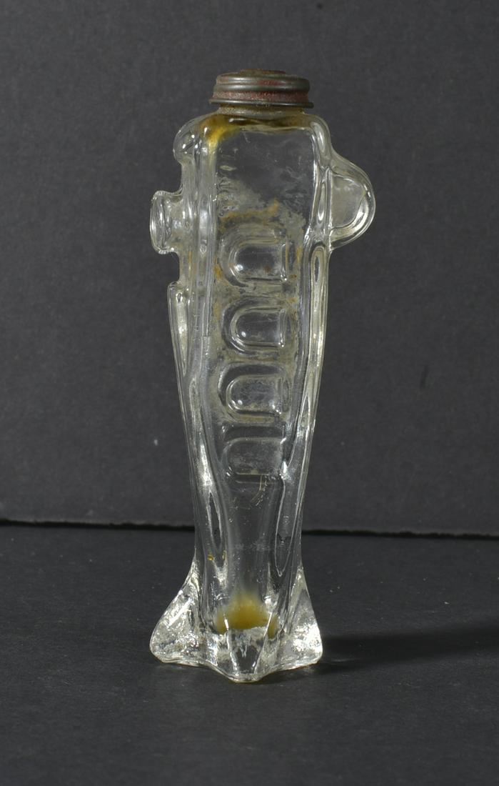 Glass Candy Container-Airplaine: See Photos 4"L