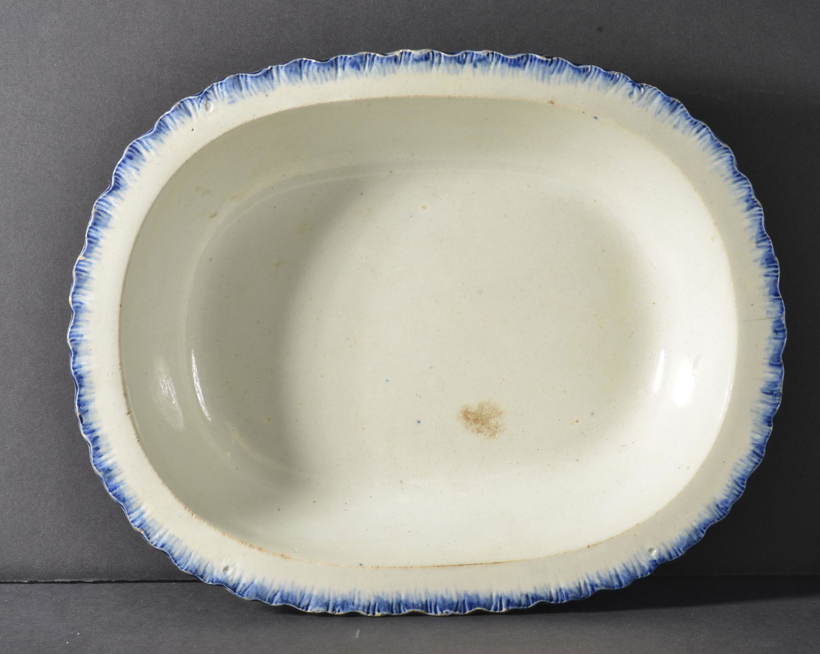 Feather Edge Large Flow Blue Serving Bowl (1 of 3)