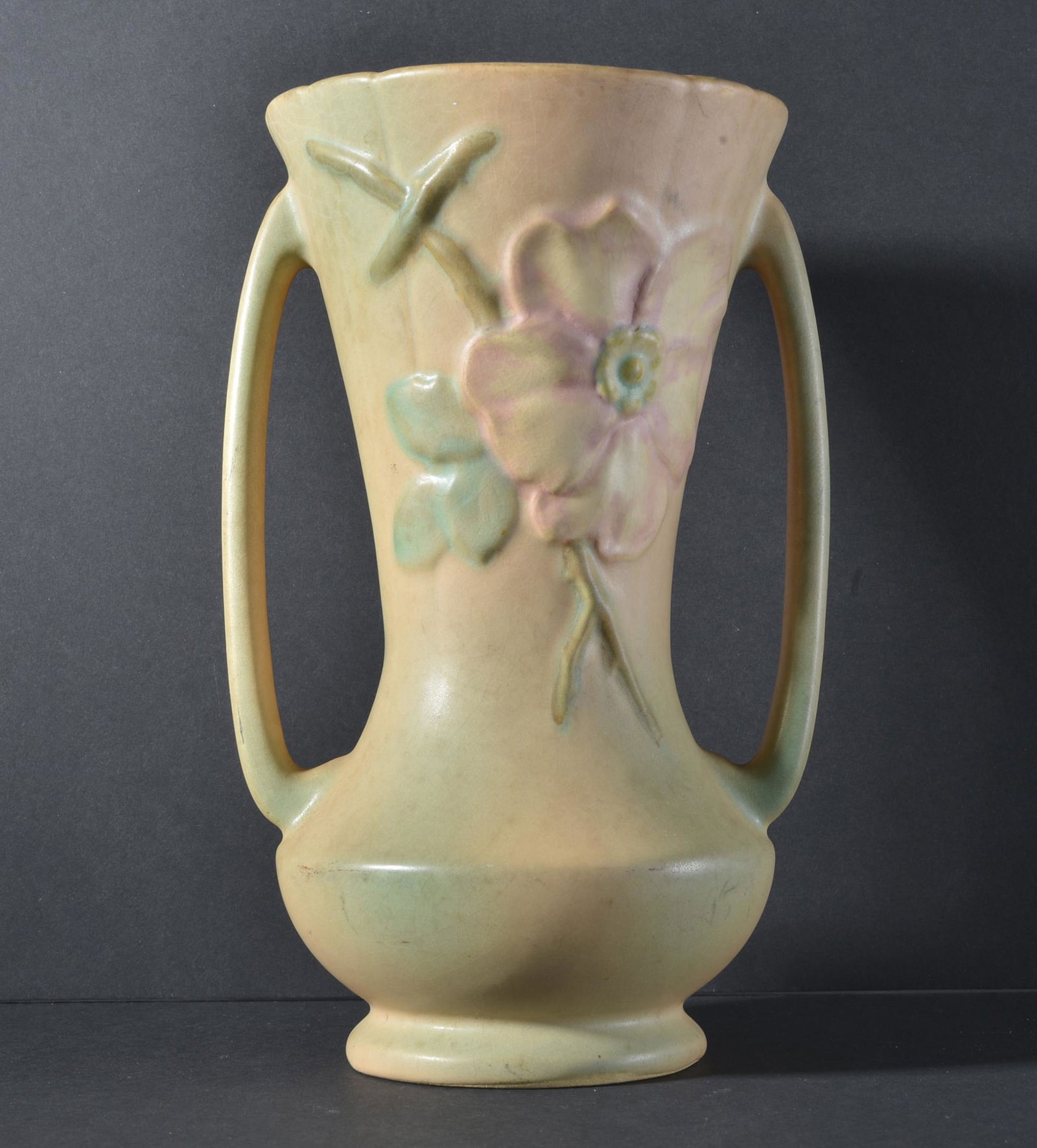 Weller Wild Rose Duble Handle Flare Vase (1 of 3)