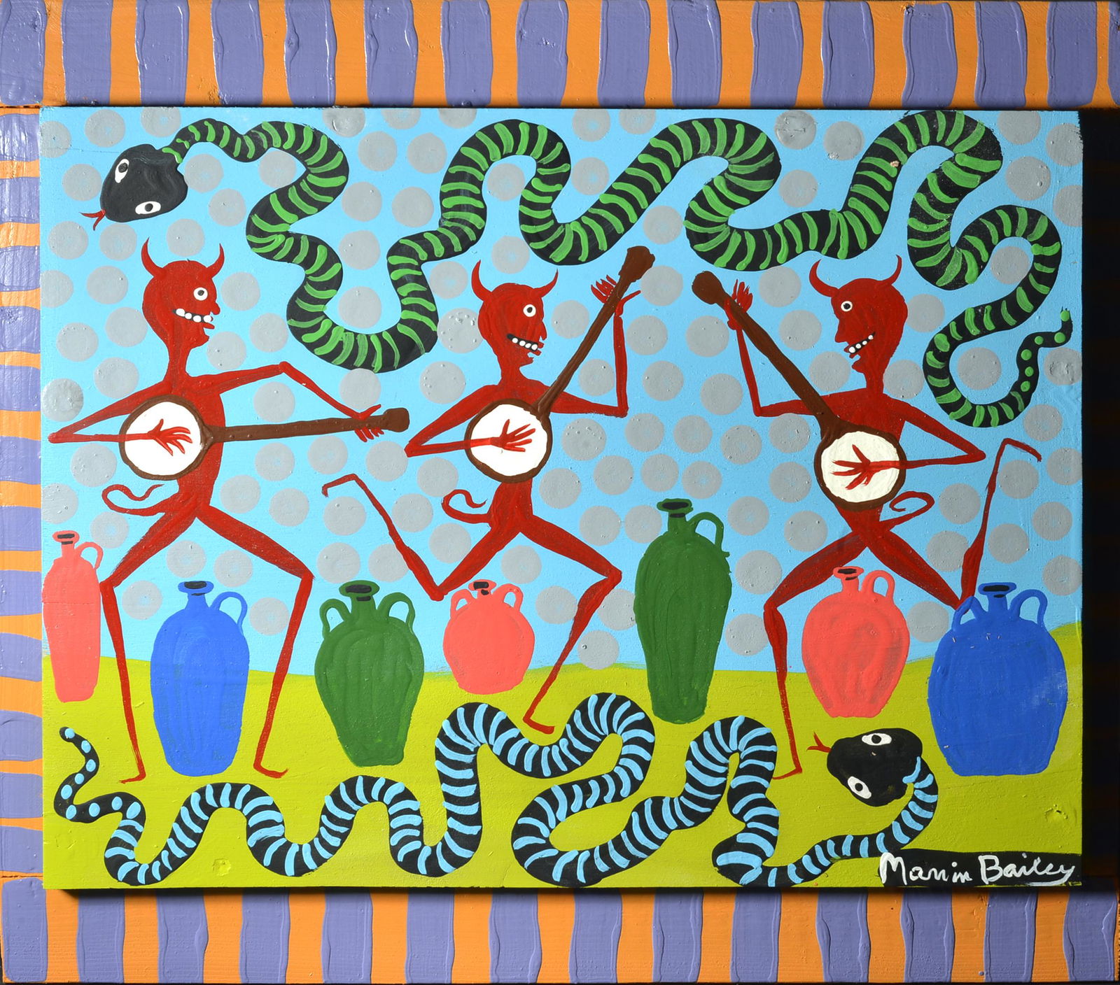 Marvin Bailey Painting 3 Devils with Banjo (1 of 4)