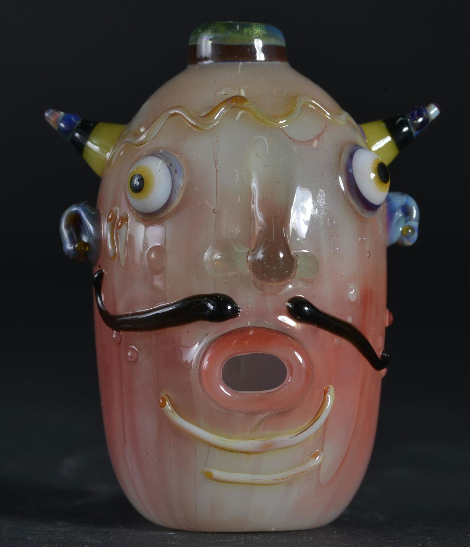 Johnny Hawkins Blown Glass Face Jug (1 of 8)