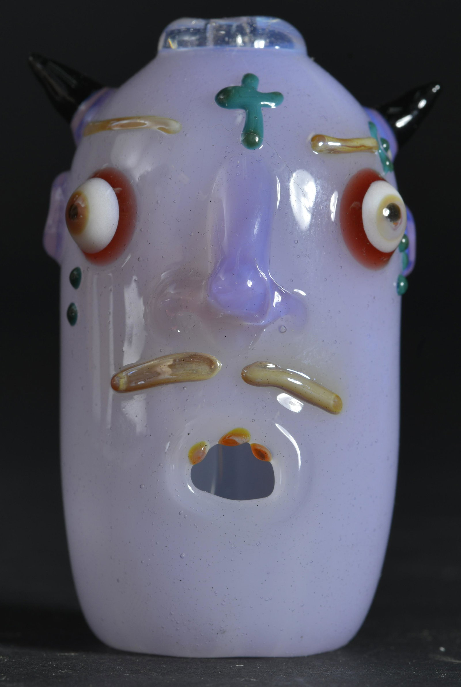 Johnny Hawkins Blown Glass Face Jug (1 of 8)