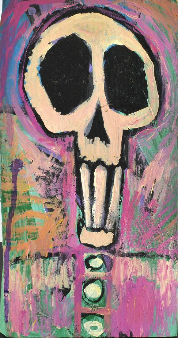 Eric Legge Folk art skull painting (1 of 2)