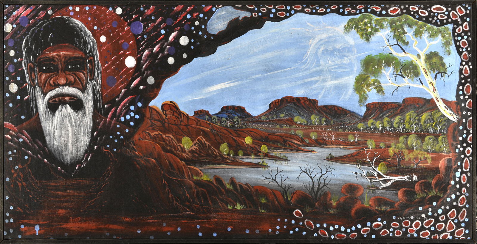 D Goodwin 1990: Paint on canvas. 22.25"h x 45"w framed