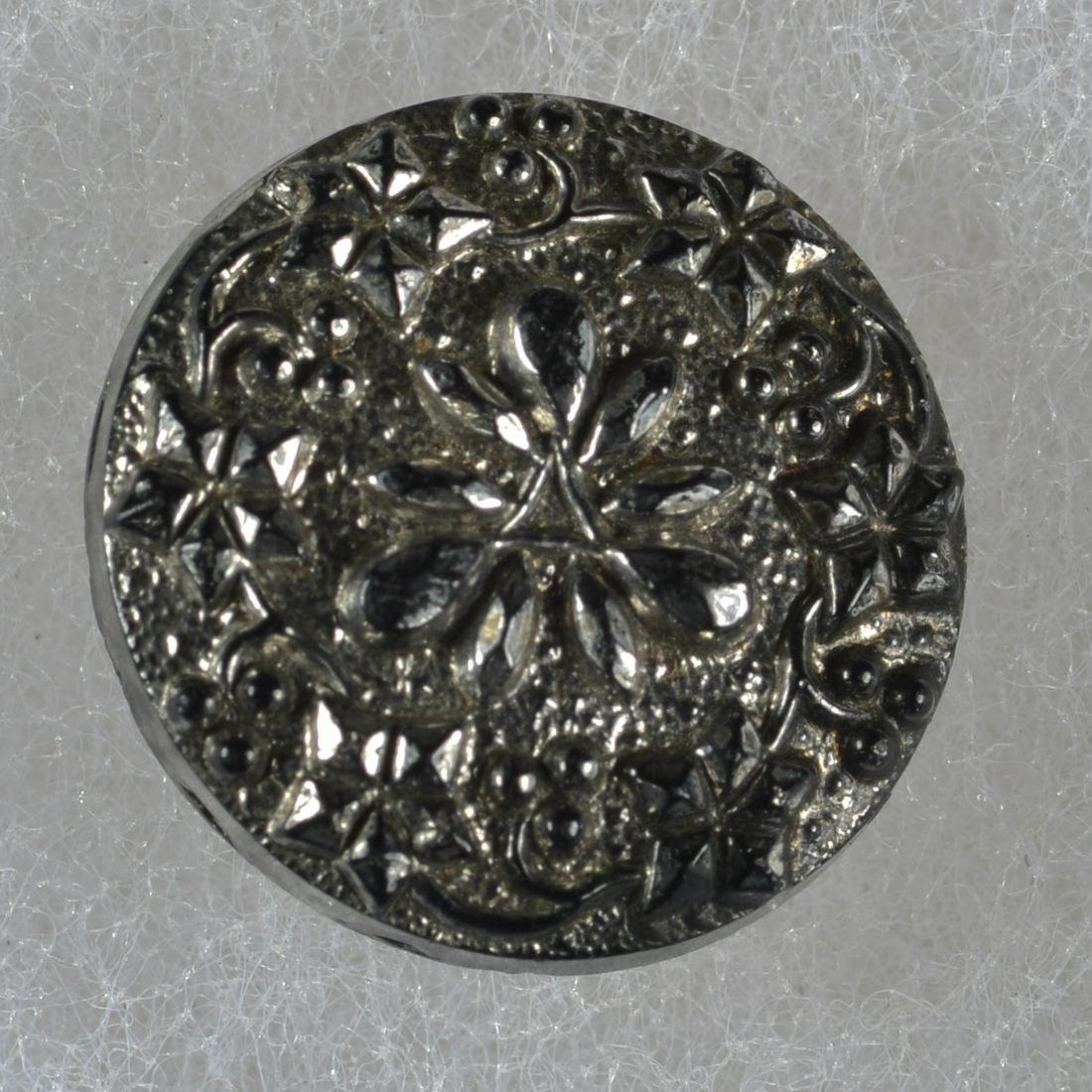 DIVISION 1 LUSTERED VICTORIAN  BLACK GLASS BUTTON (1 of 2)