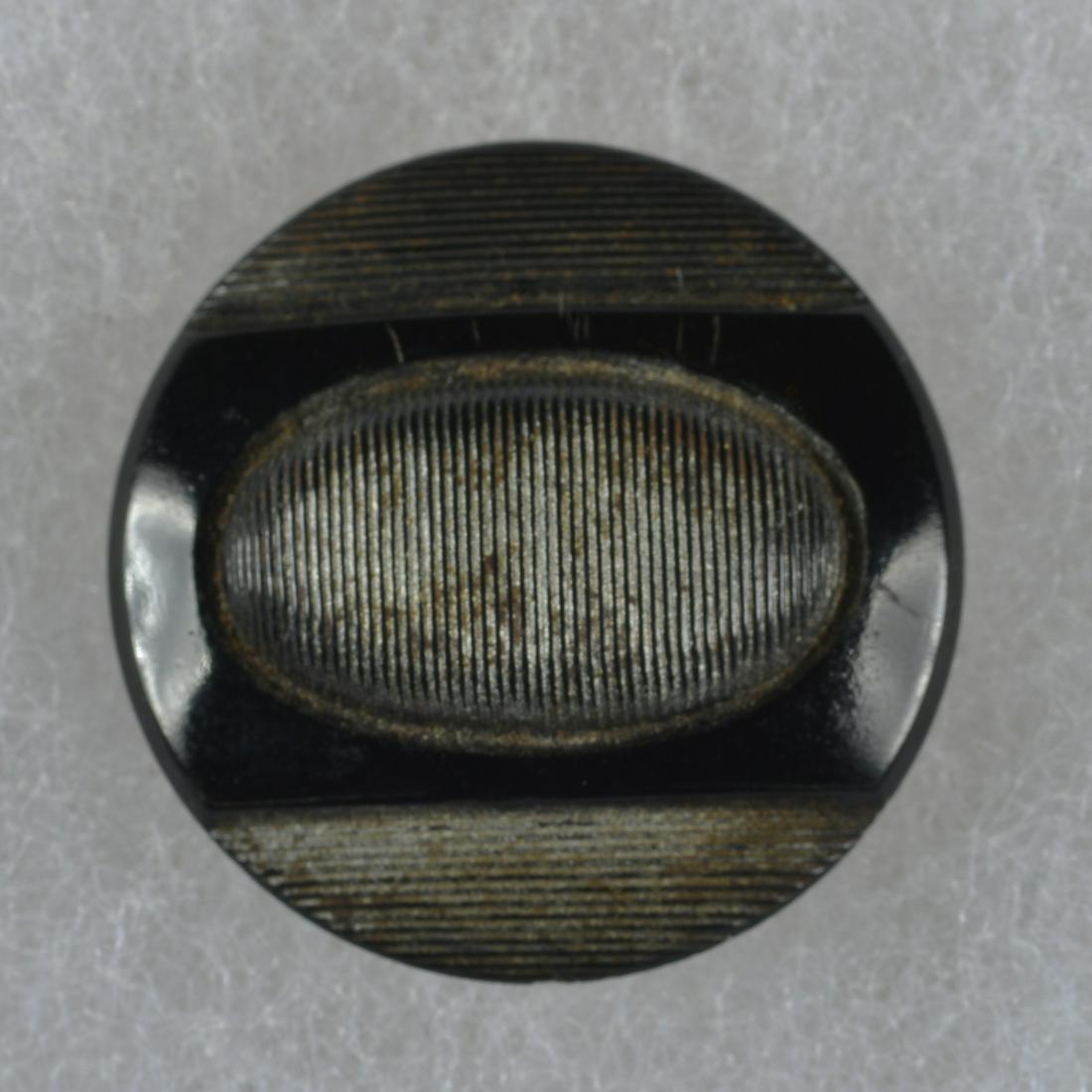 DIVISION 1 VICTORIAN BLACK GLASS BUTTON (1 of 2)
