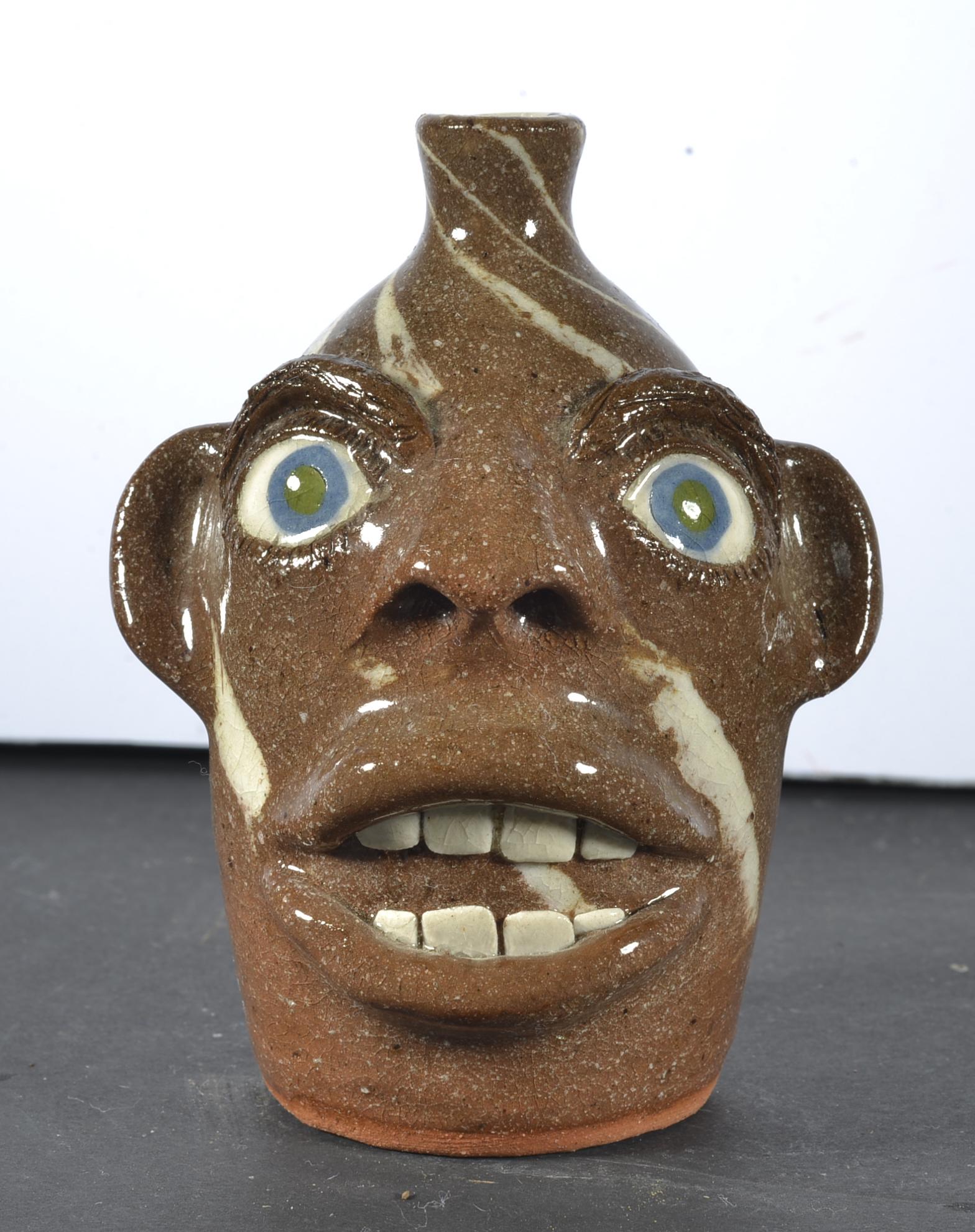 JOE REINHARDT SMALL POTTERY FACE JUG (1 of 5)