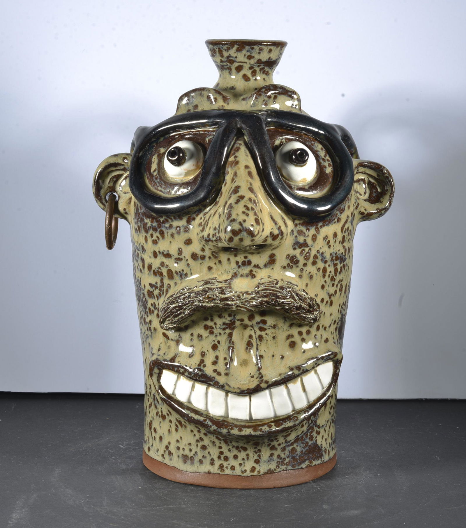 VANHINE FOLK POTTERY FACE JUG (1 of 5)