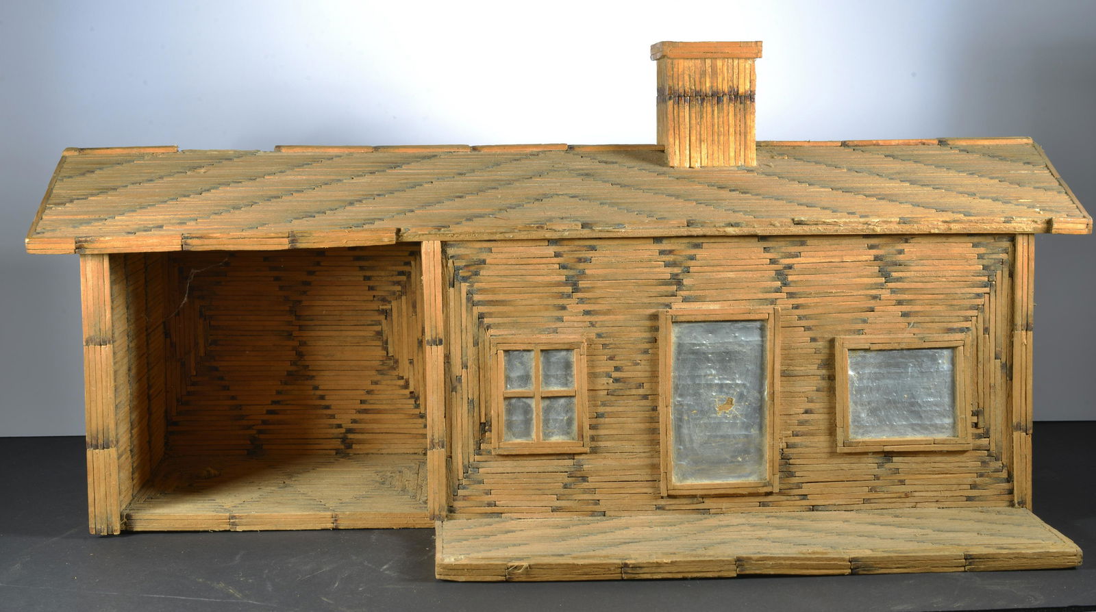 FOLK/ART PRISON ART LARGE CABIN & BANK (1 of 3)