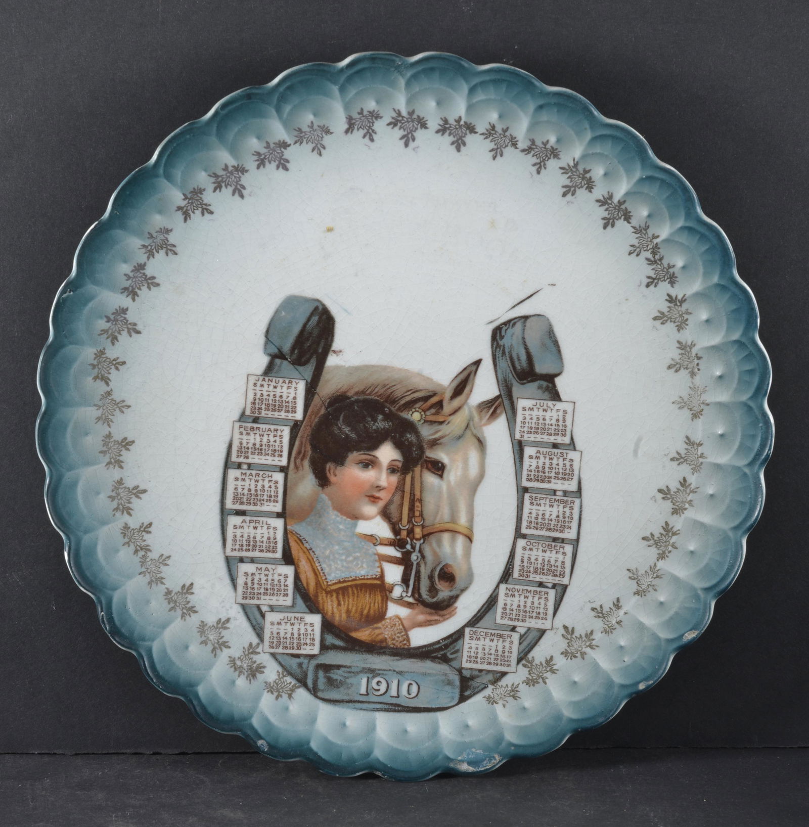 1910 VICTORIAN CALENDAR PLATE (1 of 2)