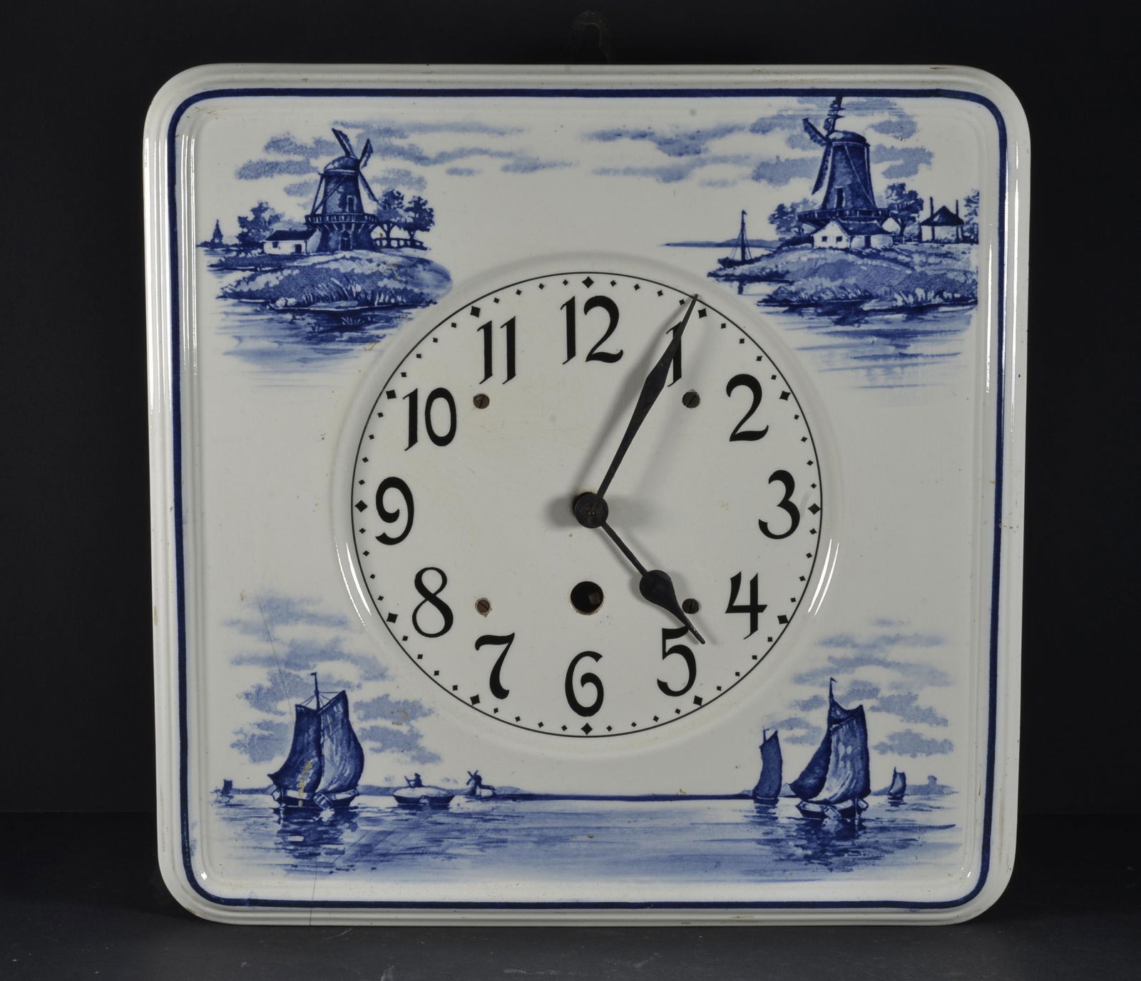 PORCELAIN DELFT WALL CLOCK (1 of 2)