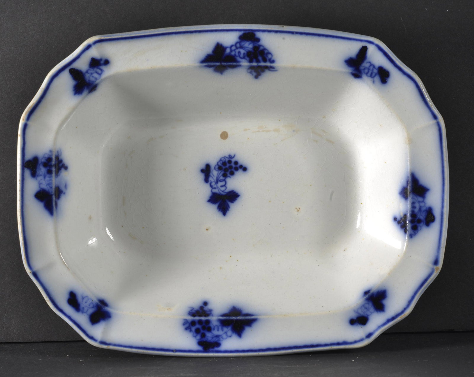 FLOW BLUE RECTANGULAR  SERVING BOWL (1 of 5)