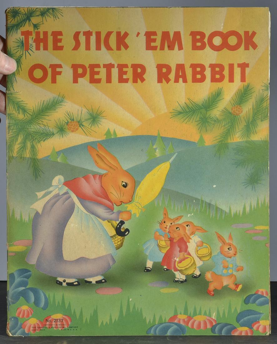 ANTIQUE BOOK-THE STICK 'EM BOOK OF PETER RABBIT (1 of 1)
