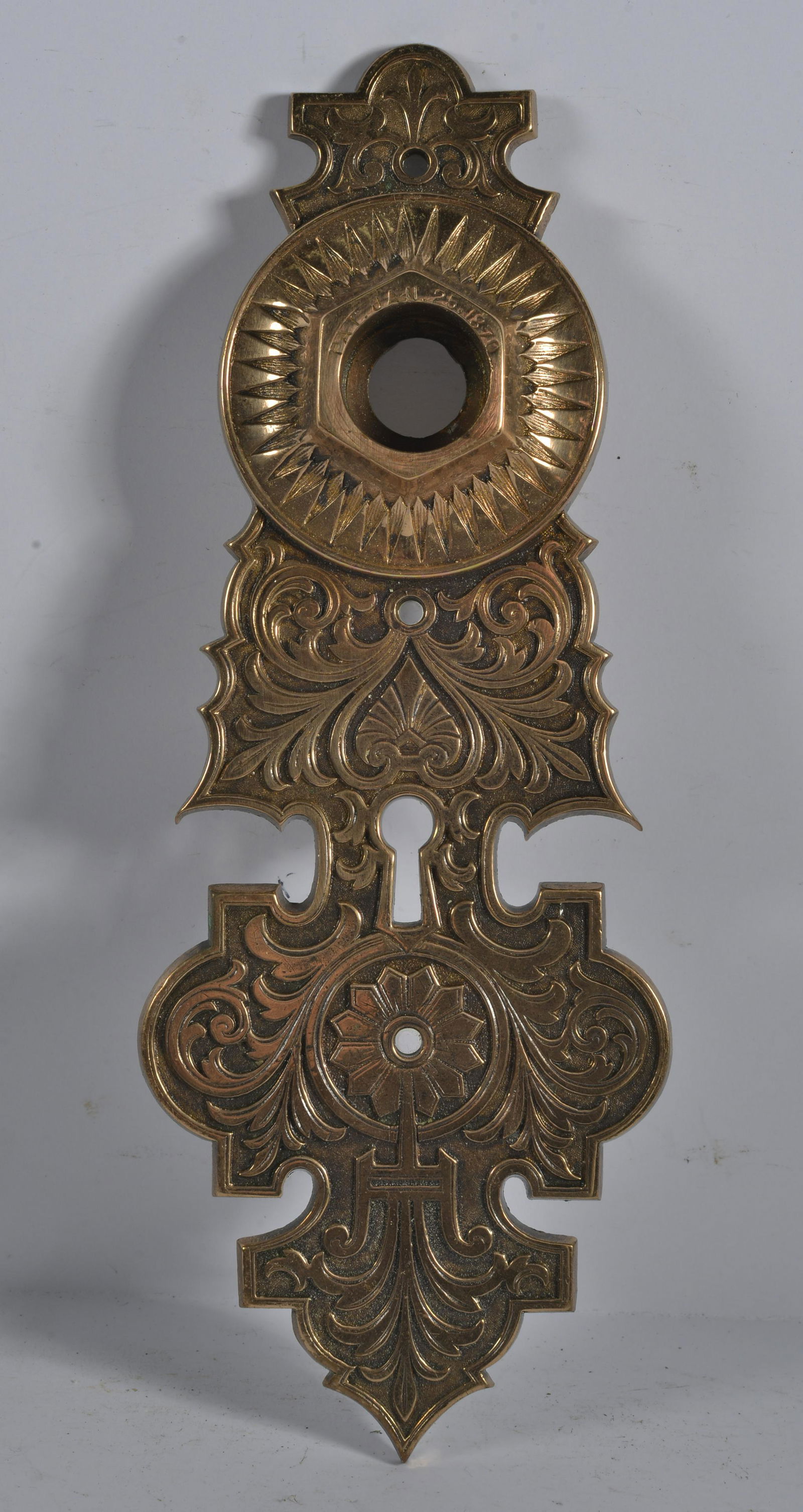 Antique Door Knob Back Plate Victorian Single Plate (1 of 3)