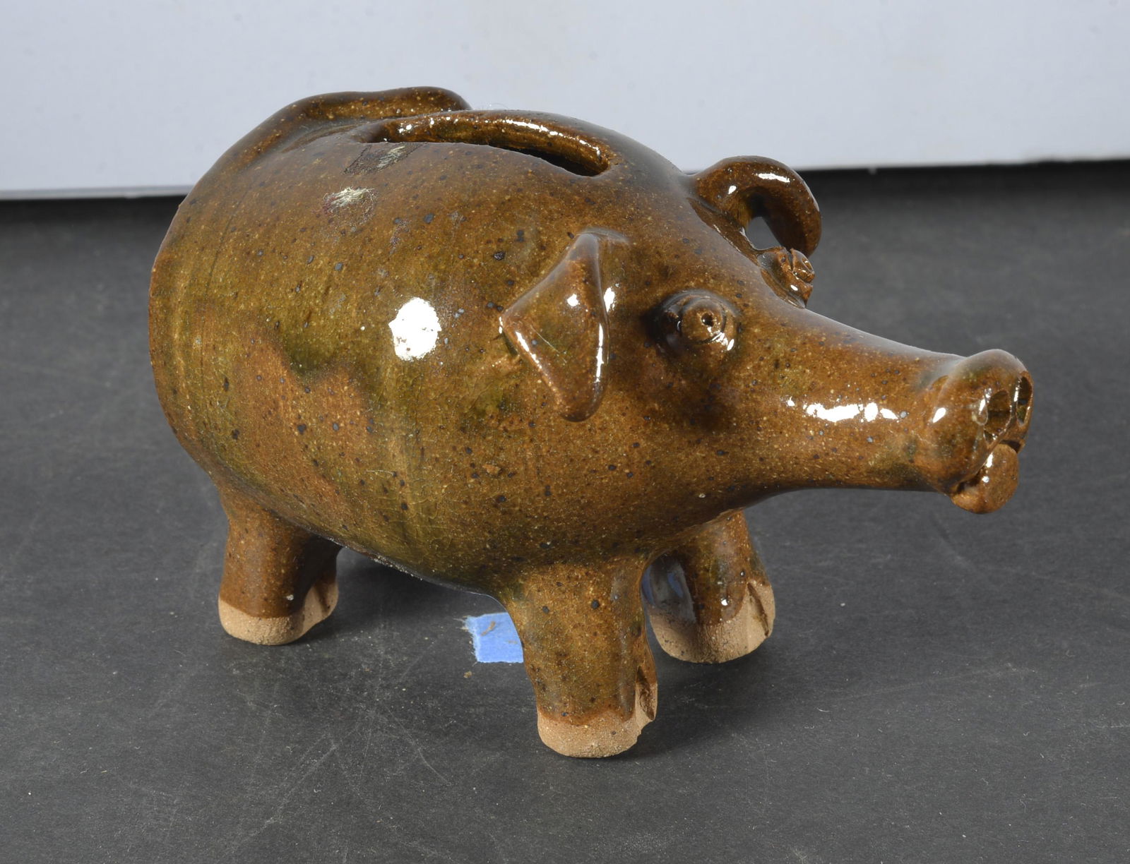 Kathy Richards Miniature Pottery Pig Bank (1 of 4)