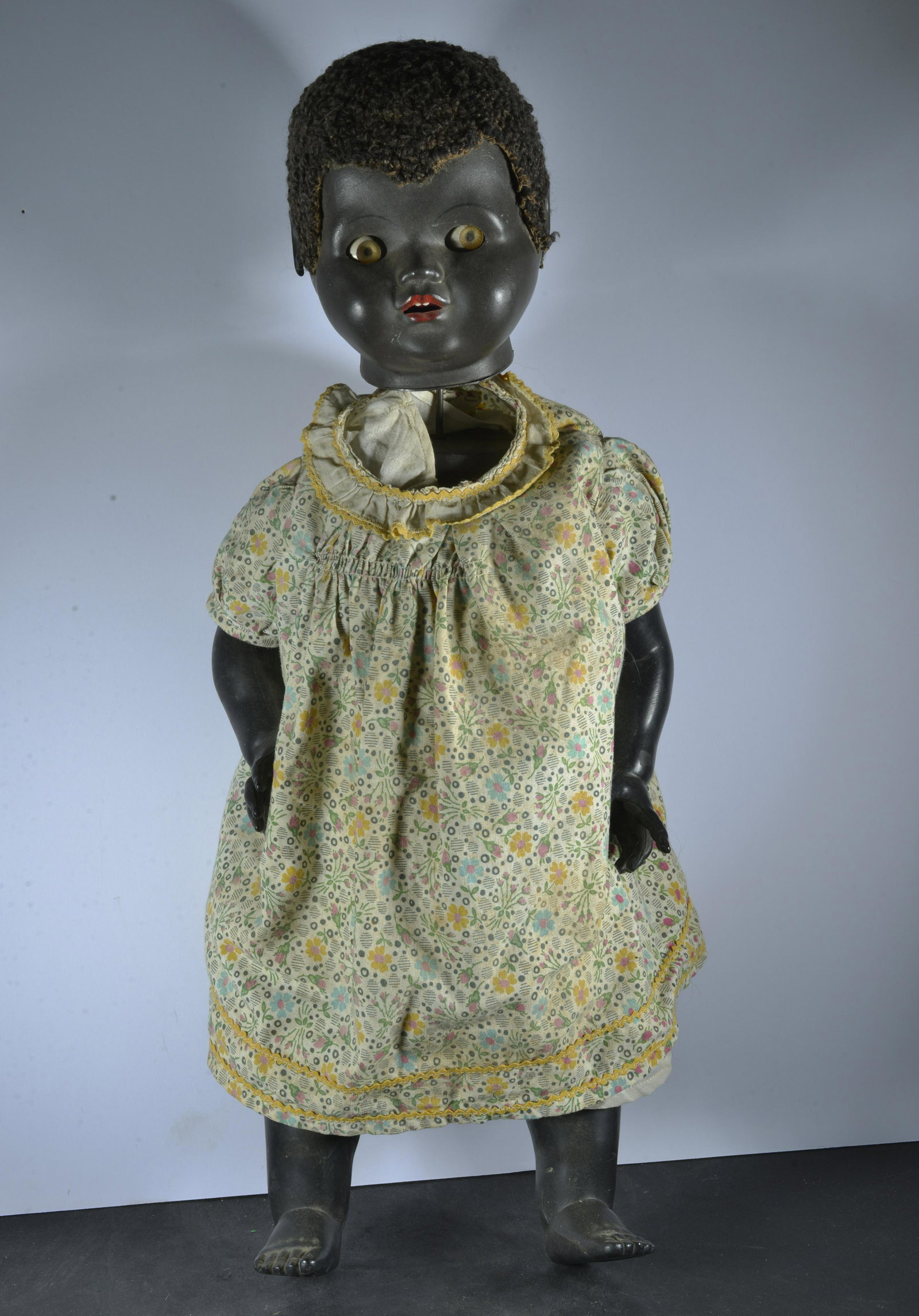 BLACK AMERICANA MECHANICAL JOINTED WALKING DOLL: BLACK AMERICANA MECHANICAL JOINTED WALKING DOLL 19" L