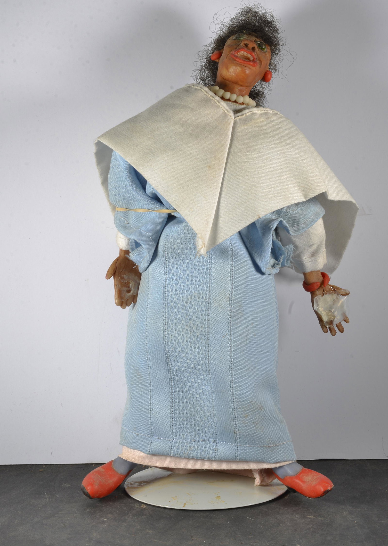 BLACK AMERICANA LADIES CHOIR DIRECTOR CLAY DOLL: BLACK AMERICANA LADIES CHOIR DIRECTOR CLAY DOLL 13" TALL