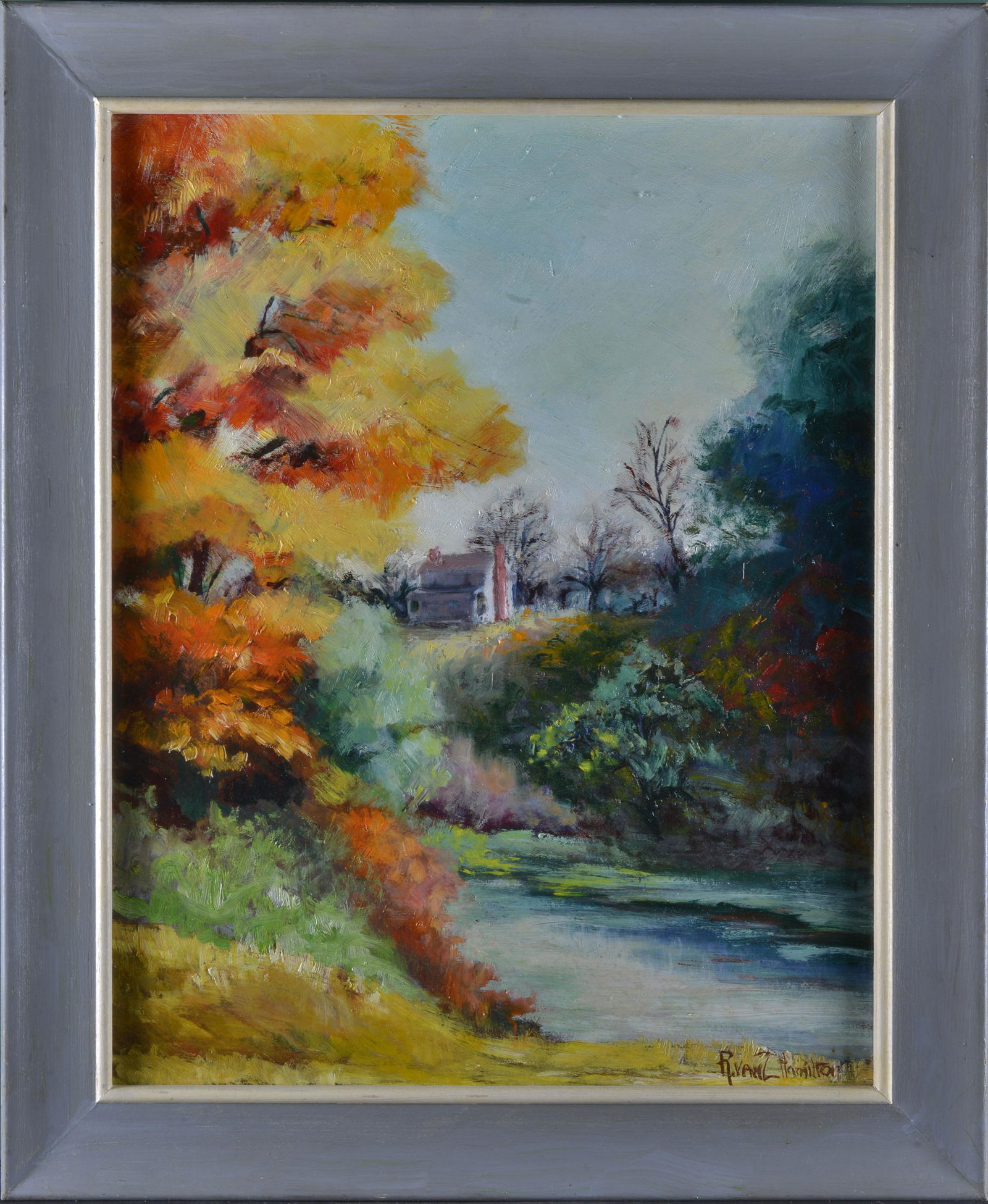 R. VAN L. HAMILTON OIL ON BOARD-FRAMED (1 of 2)