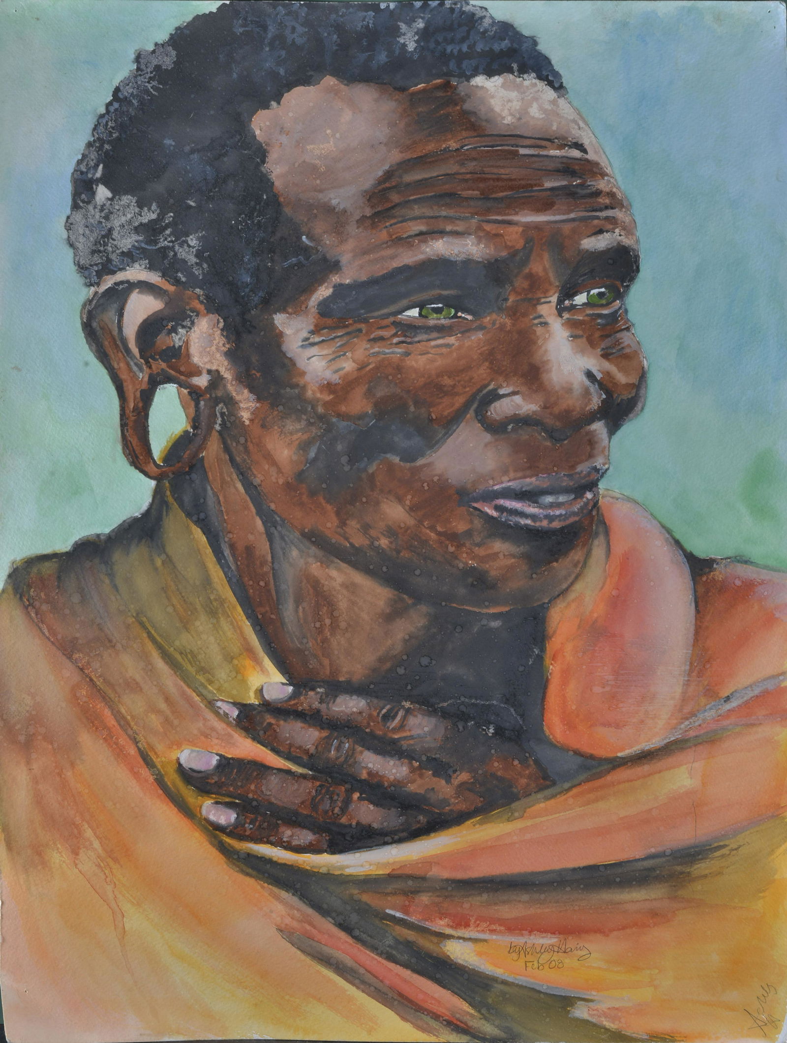 ASHLEY HARY UNFRAMED  PAINTING ON PAPER (1 of 4)