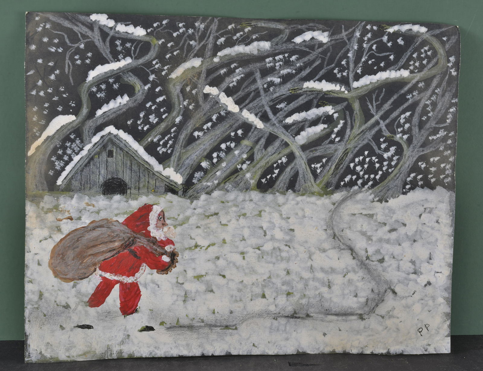 PHYLLIS LONG "POPHIL"PAINT ON PAPER  UNSIGNED (1 of 3)